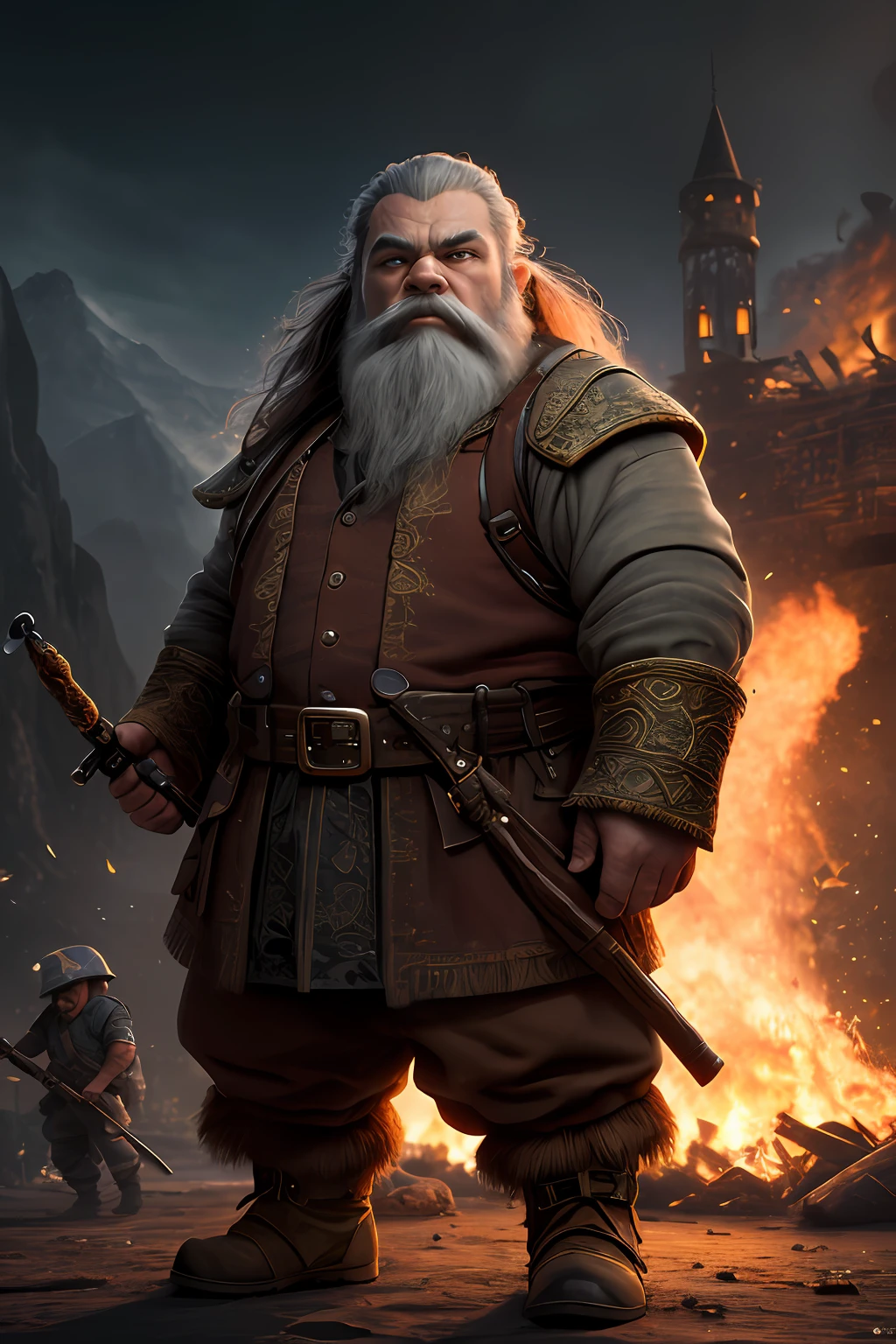 (extremely detailed 8k wallpaper), a medium shot photo of a War Dwarf, intricate, high detail, dramatic