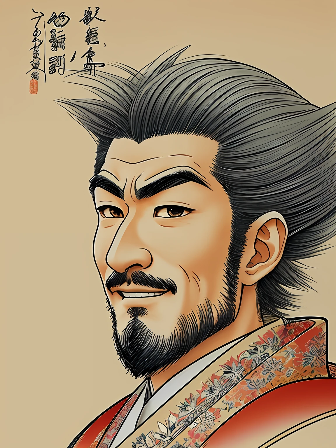japanese manga,uncle，character sketch，Color lead）,intricately details，finely detailled，Hyper-detailing，Caricature
