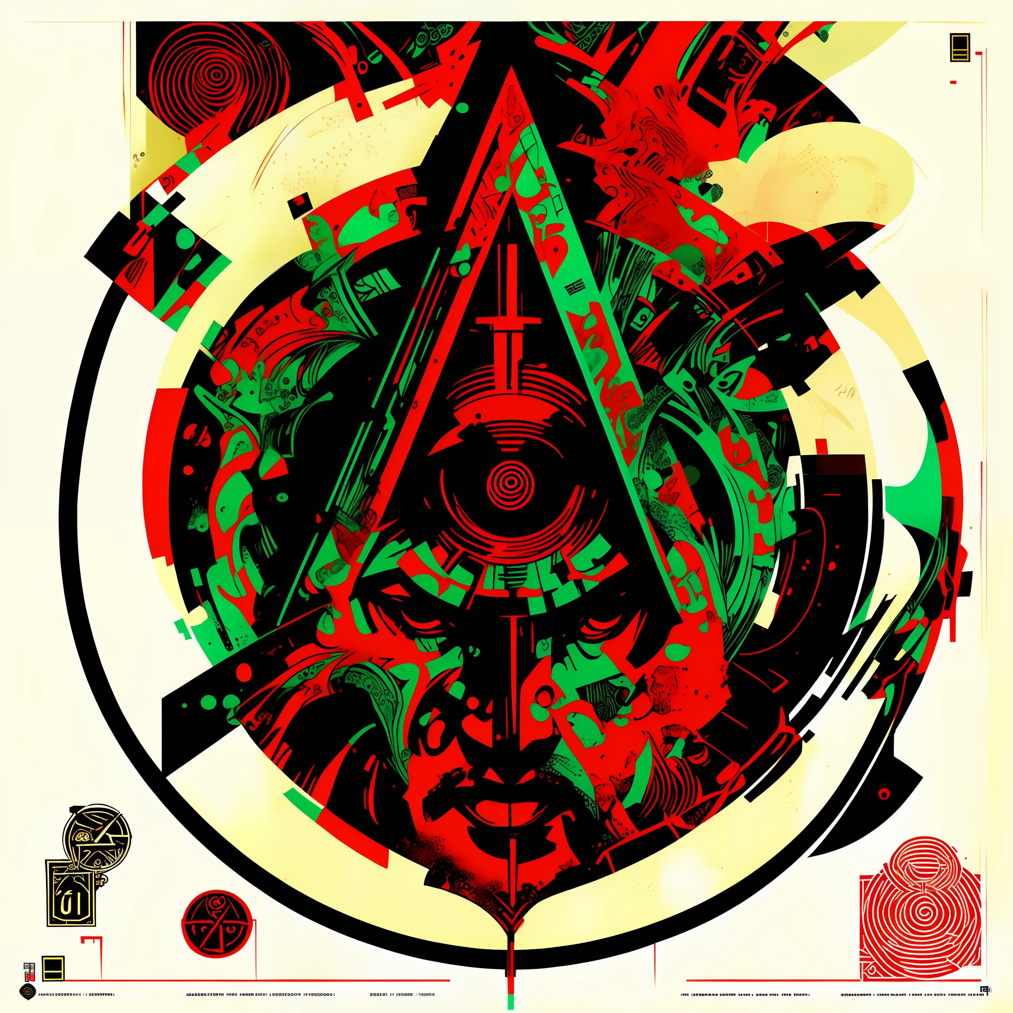 English band logo, ((mason symbol)):5, poster:5, Shepherd Fairey style, (((masonic art))), hydro74 style, occult propaganda, \'self perfecting\', by Ravi Soup, occult art, perfect artwork, poster art:5, style Dan Mumford and Alex Gray, Bradley Walker Tomlin, by olly moss, no duplicate, no women, no men, no 3d style:5, no people.