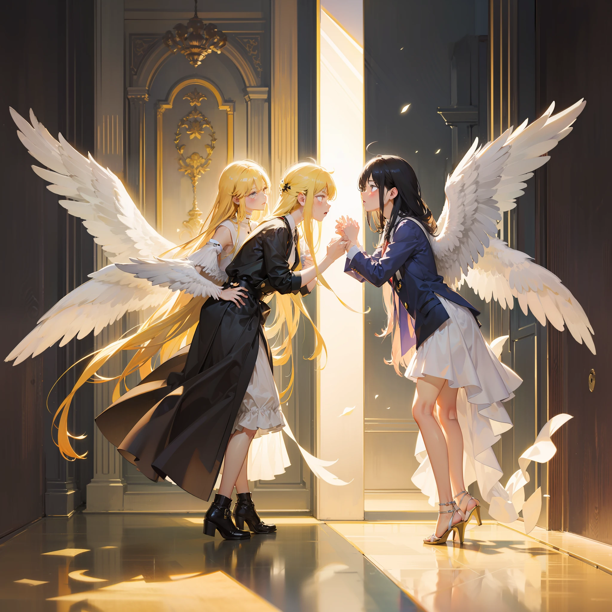 masterpiece、top-quality、Movie stills、One baby、Descend、No shadow、、angelicales、Angel wings、befall、optic、Deities々In the light、Overall bright、Mystical