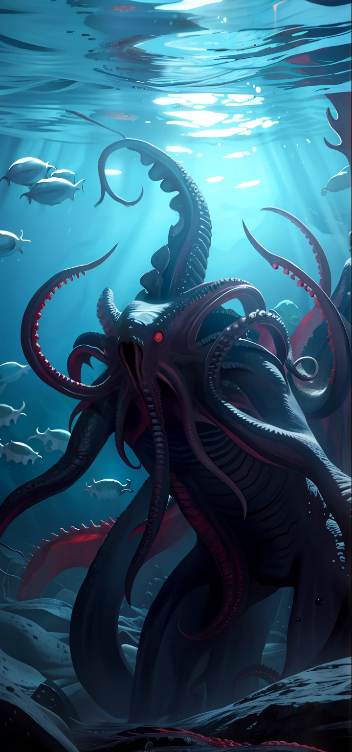 Cthulhu god in the deep sea