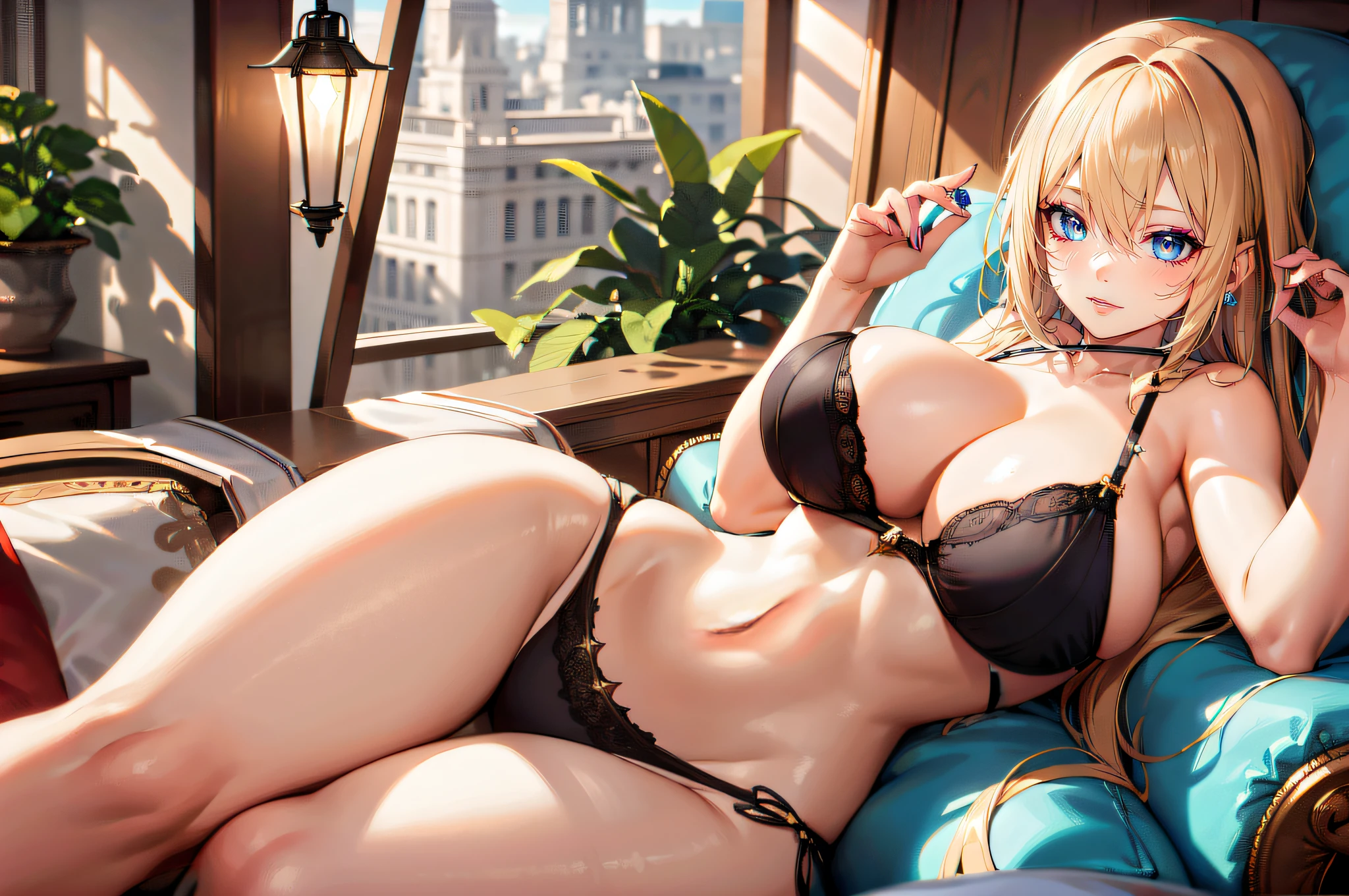 goddess relaxing on bed