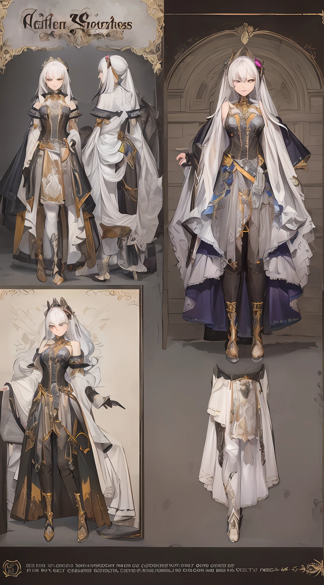closeup of a woman, tight pants, white colored hair, hairlong, pony tail, hair ornament, gray eyes, white shirt, corset, metal cuffs, black gloves, cloak, high boots, Metal greaves, Waist sheath, medieval theme, looking a viewer, Fantasy art, Beautiful painting of characters, Works of art in the style of Guwayca, epic exquisite character art, stunning character art, Beautiful Killer Woman (reference sheet:1.5)