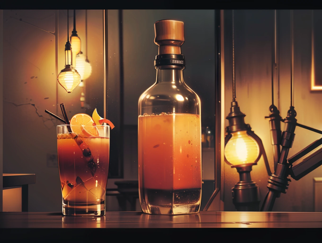(((Obra maestra, Professional DSLR accurate photography of amazing exotic smoked cocktail in a luxury bar))), Lots of liquor bottles decorating the background, Herramientas de barman, ((Campo de profundidad, Autofocus, Lujo Steampunk, industrial, ambiente, Low neon lights, Black neon,)) exotic fruits, Sinoropes, Todas las cosas que un barman necesita para trabajar , (((afilado, food photography, cartera, Tendencia 500px, Foto de archivo, Foto del producto, realista))), Renderizado de octanaje, (((4k, Mejor calidad, Foto promocional, Cagalogue Photo, Luces bajas, Luxury classic European bar,)))((mixología, Kinematic, Accurate professional photography, Marketing Photography))(((( solo la bebida, sin manos))), (((sin personas))), sin humanos)))), ((Bebida ahumada pesada)) --auto