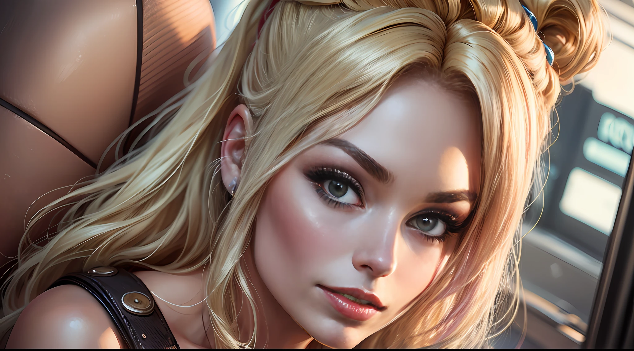 ((Margot Robbie: 1.2), (barbie: 1.1), Epic games, zumbi, ultra realistic, with a high heel on his head, No hypersexualization, Front Camera Angle, estética The Walking Dead) --auto