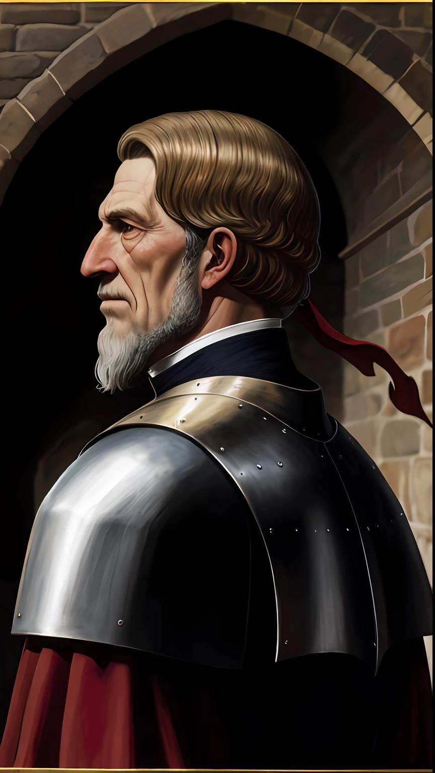 crusader, portrait of a medieval nobleman, sideview