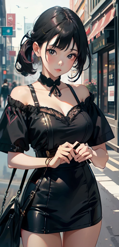 Bewitching, A modern masterpiece, A modern Korean-style street, Modern atmosphere, korean girl,