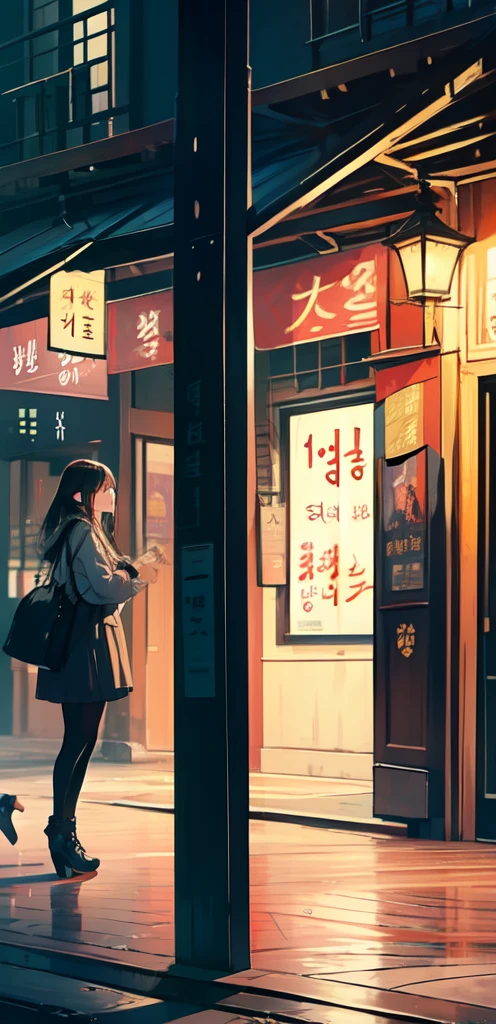 Bewitching, A modern masterpiece, A modern street in Koei style, Modern atmosphere, korean girl,