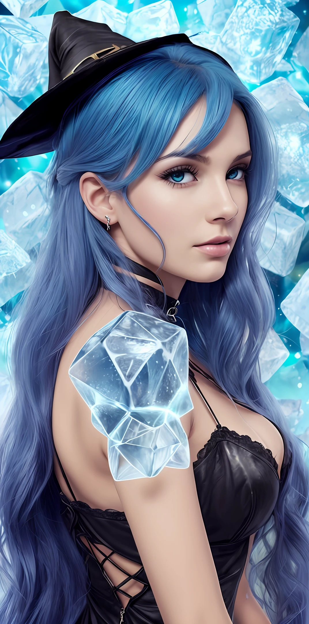 blue hair, female, witch, ice --auto --s2