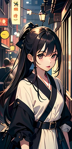 Bewitching, A modern masterpiece, A modern street in Koei style, Modern atmosphere, korean girl,