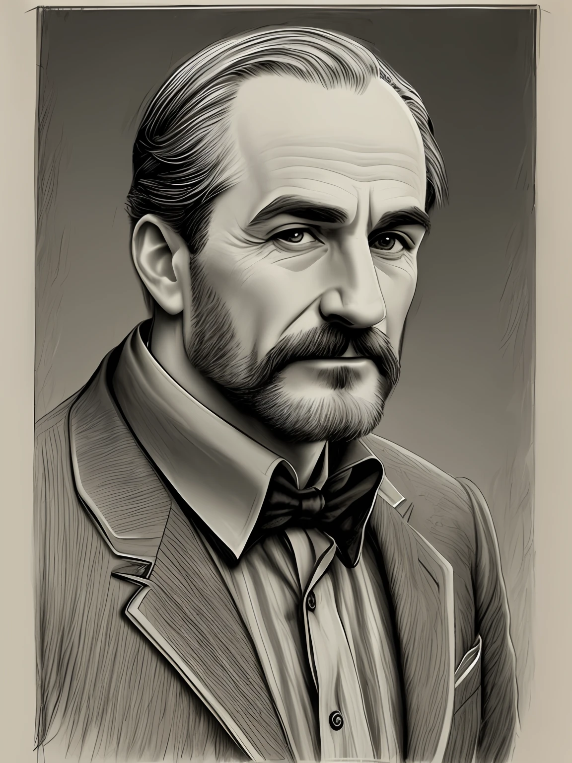 European and American comics middle-aged man,character sketch,pencil),intricately details,finely detailled,Hyper-detailing,Caricature