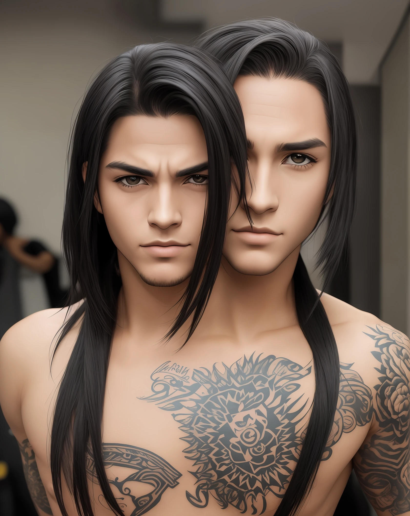 garoto negro, cabelo preto, naruto, tatuagem no rosto