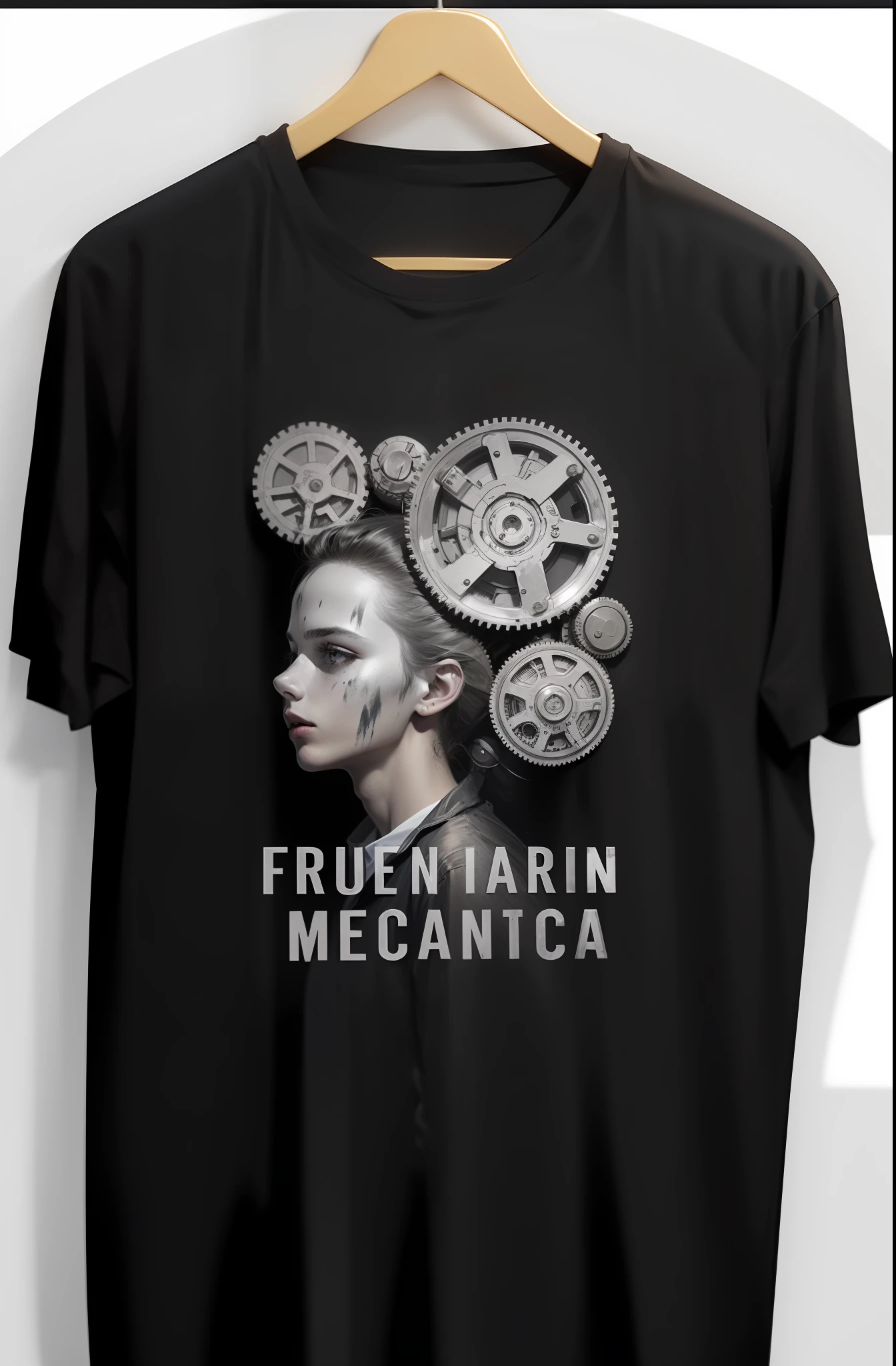 Pintar a camisa de branco e trocar a frase da camisa para "mechanical engineering"