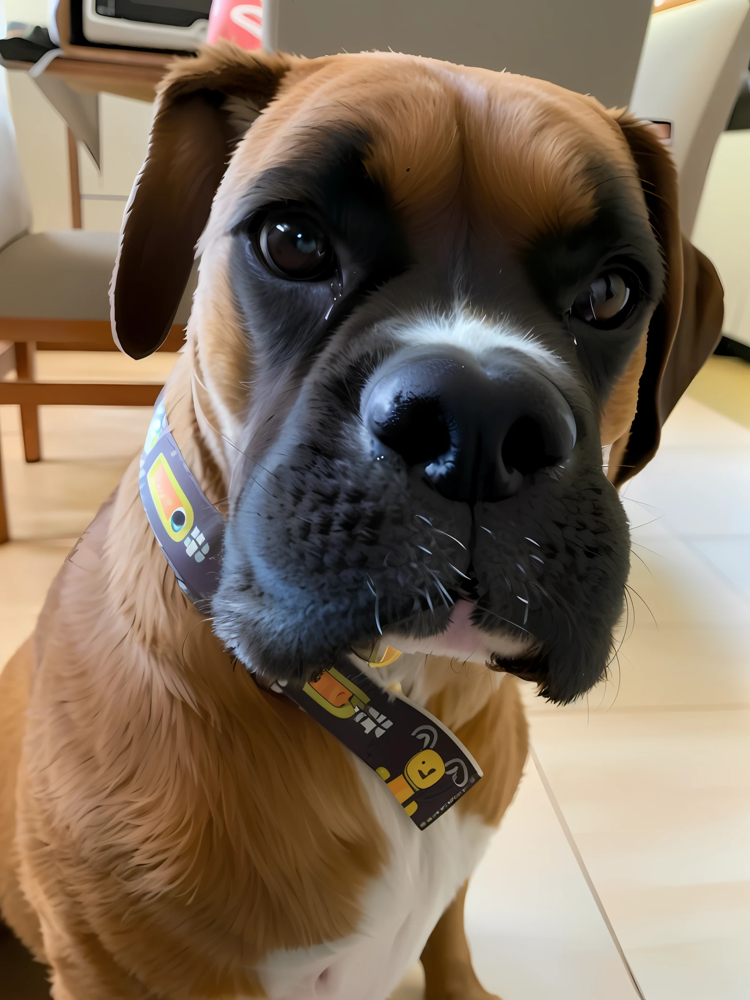 Happy Birthday to a happy furry baby, 4K HD Resolution, High quality image, award winning image, National Geographic picture with grainy background, award winning image, award winning image, hyperrealistic, high resolution, very detailed, award winning image, very detailed, HD Quality