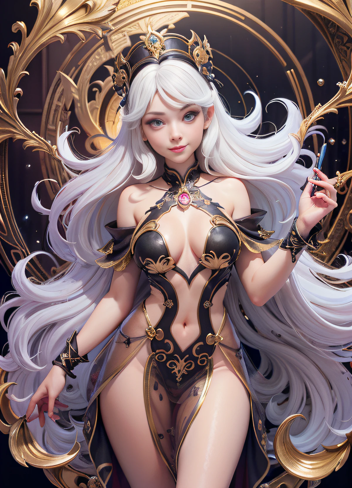face by tom bagshaw art station,, Moon Goddess, Full Length Figure, Contemptuous Gaze, Detailed Face, (Naked: 1.4), (See-Through Lingerie: 1.3), Gold Decoration, Black Plain Background,beautiful caucasian girl close-up, body in dynamic movement, oil, digital art, splash, full body,art by Sakimichan,oriental mandala tattoo, fractal background, silver and gold and bronze spirit,floating antique clock, lamp ancient, splash,seductive pose, visible pubic hair, breasts visible,full body,beautiful European Caucasian Girl, Beauty, sexy, bare breast, cleavage, bare legs, see-through, standing, hanfu, wet, clear, realistic, highest detail, dragon pattern, phoenix, sacred, holy, golden mountains, heavenly palace, countless palaces, clouds, golden light, golden lotus, (tianchi bath), view of pubic hair,splash, full body,art by Sakimichan,slight smile,plash,seductive pose, visible pubic hair, breasts visible,full body,Transparent clothing, slight smile,Jean-Baptiste Monge style, bright, beautiful , splash, Glittering , cute and adorable, filigree, , rim lighting, lights, extremely , magic, surreal, fantasy, digital art, , wlop, artgerm and james jean,floating antique clock, lamp ancient, splash,floating antique clock,face by tom bagshaw art station,, The perfect masterpiece,Highest quality,Perfect artwork,8K, Upper Body Lens,front portrait,Delicate face,Watching the audience, beautifuGirl,Magical transparent eyes,white hair,Red background, Digital Art,plane illustrations,colorful illustration,minimalist style,anime cartoon style,face by tom bagshaw art station, view of pubic hair,Goddess maiden, gorgeous, splashing, flame, flowing pen and ink,full female body, beautiful caucasian girl close-up, body in dynamic movement,fluid, 3d fractals, light particles, spirit ink, smooth, shimmery, dreamy glow, 16k, sf, complex art masterpiece, Transparent clothing, slight smile,, open legs, view of pubic hair, 1 sexy girl in transparent forest clothes,exposed breasts, open transparent t-shir