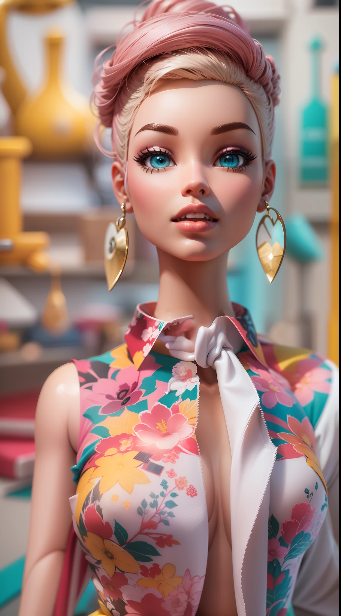 Create a jaw-dropping 3D work of art with the iconic BARBIE, destacando cores intrincadas e vivas.