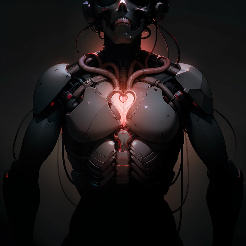 A human heart, internal organs, Realistic octane rendering cinematic lighting ultra-detailed horror moody mood 8K