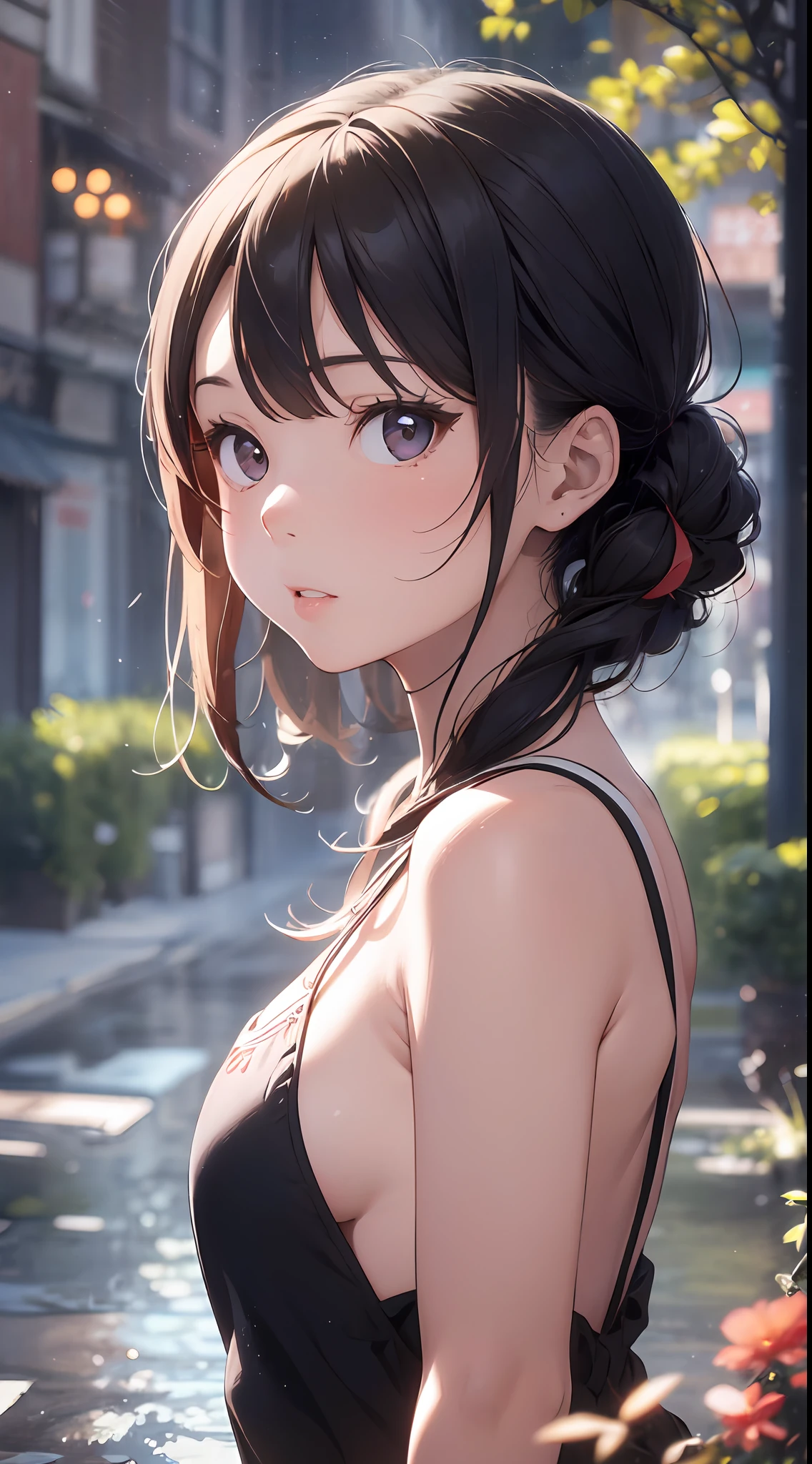Old body portrait of a beautiful girl、Delicate、detaileds、​masterpiece、Real Stick、3D background、Backgrounds with depth、Realistically exaggerate changes in material texture、Exaggeration of gloss、The best transcendental virtuosity