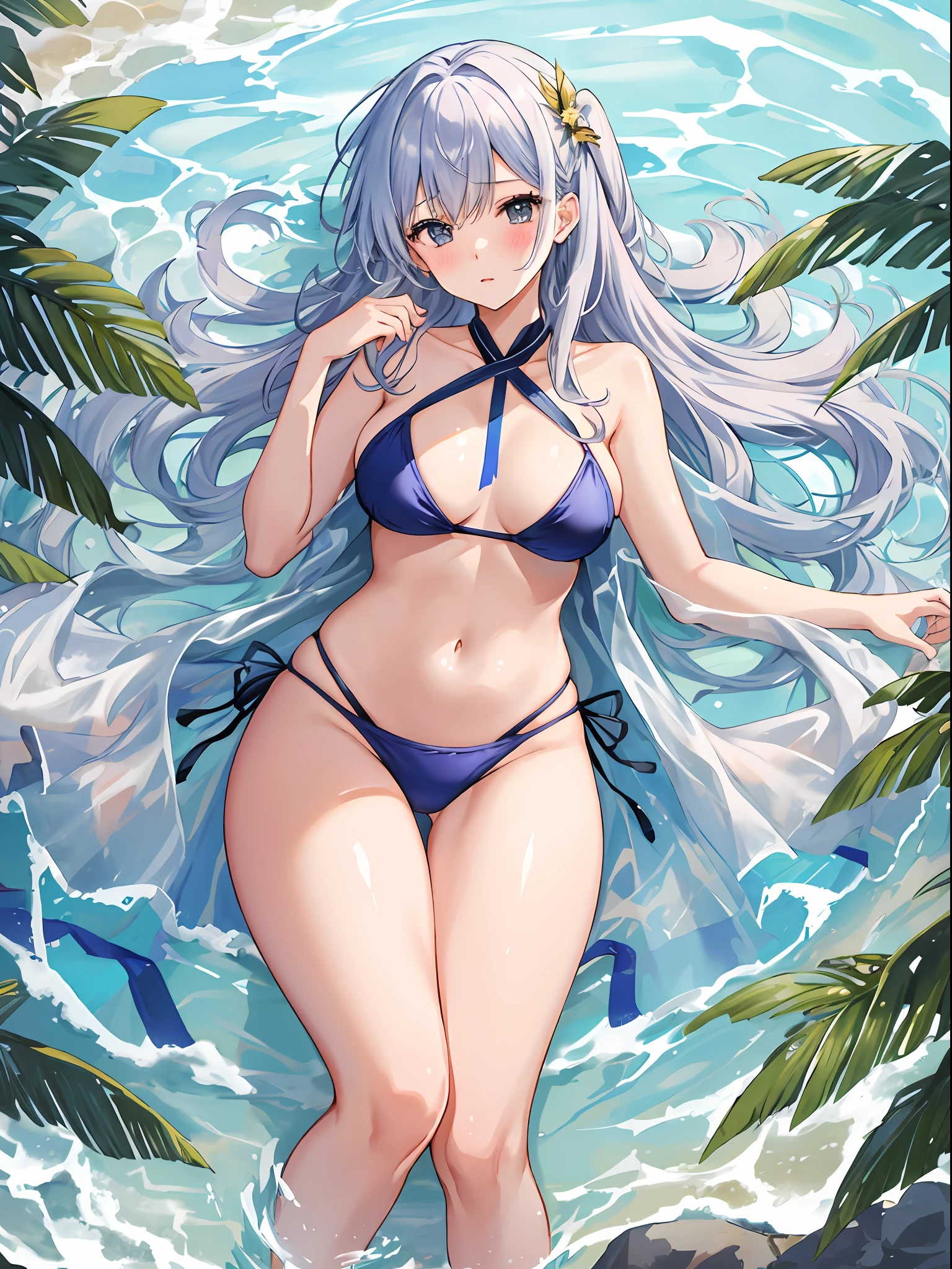 girl with、masterpiece、top-quality、The bikini、sea side、opening legs、Sprawl、lie down、ecstacy、with spreading legs、embarrassed from、Sexy crotch、Dig into the crotch、Erotic Poses、(thighs thighs thighs thighs:1.5)