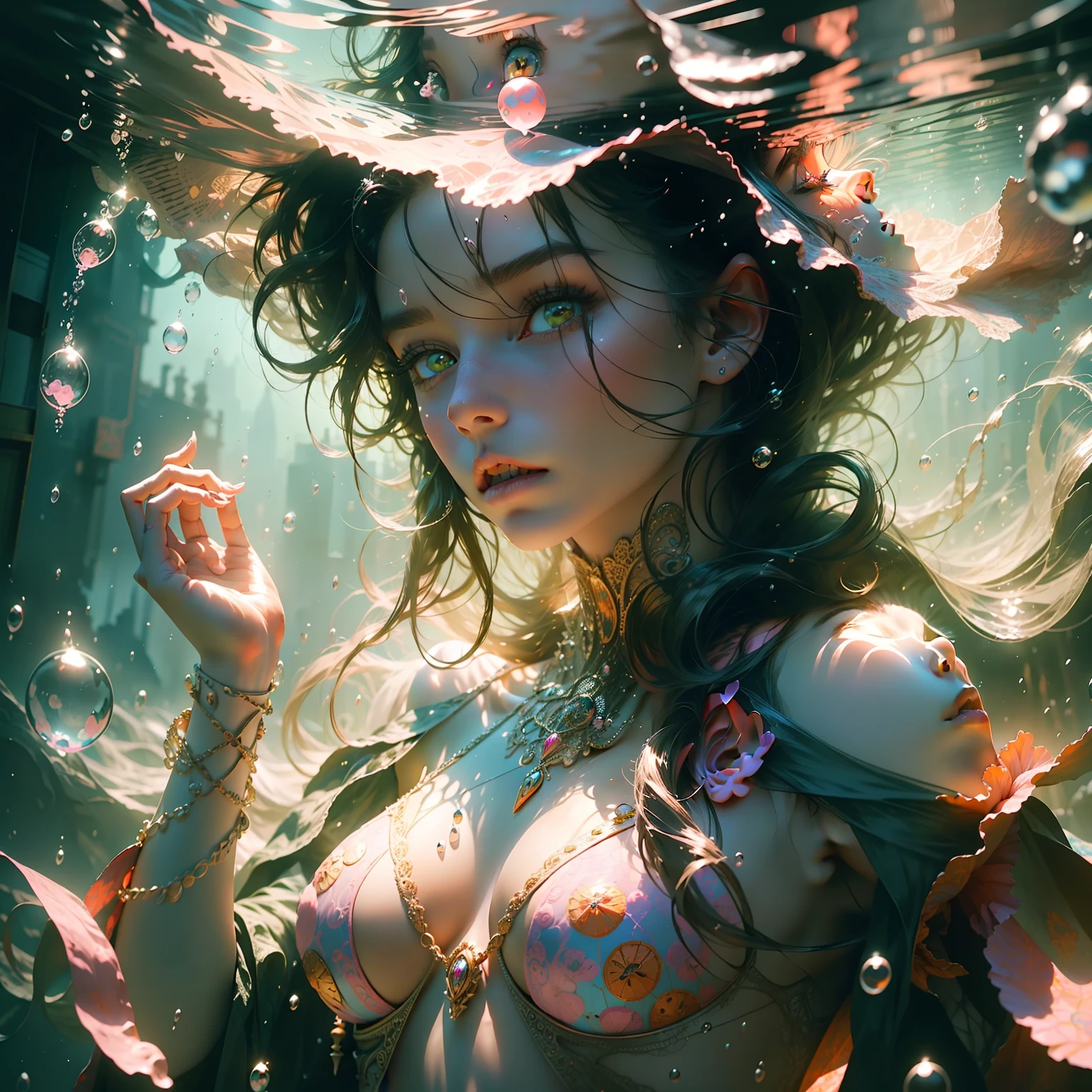4a Bubblegum Witch realistic pink colors, sf, intricate artwork masterpiece, ominous, matte painting movie poster, golden ratio, trending on cgsociety, intricate, epic, trending on artstation, by artgerm, h. r. giger and beksinski, highly detailed, vibrant, production cinematic character render, ultra high quality model