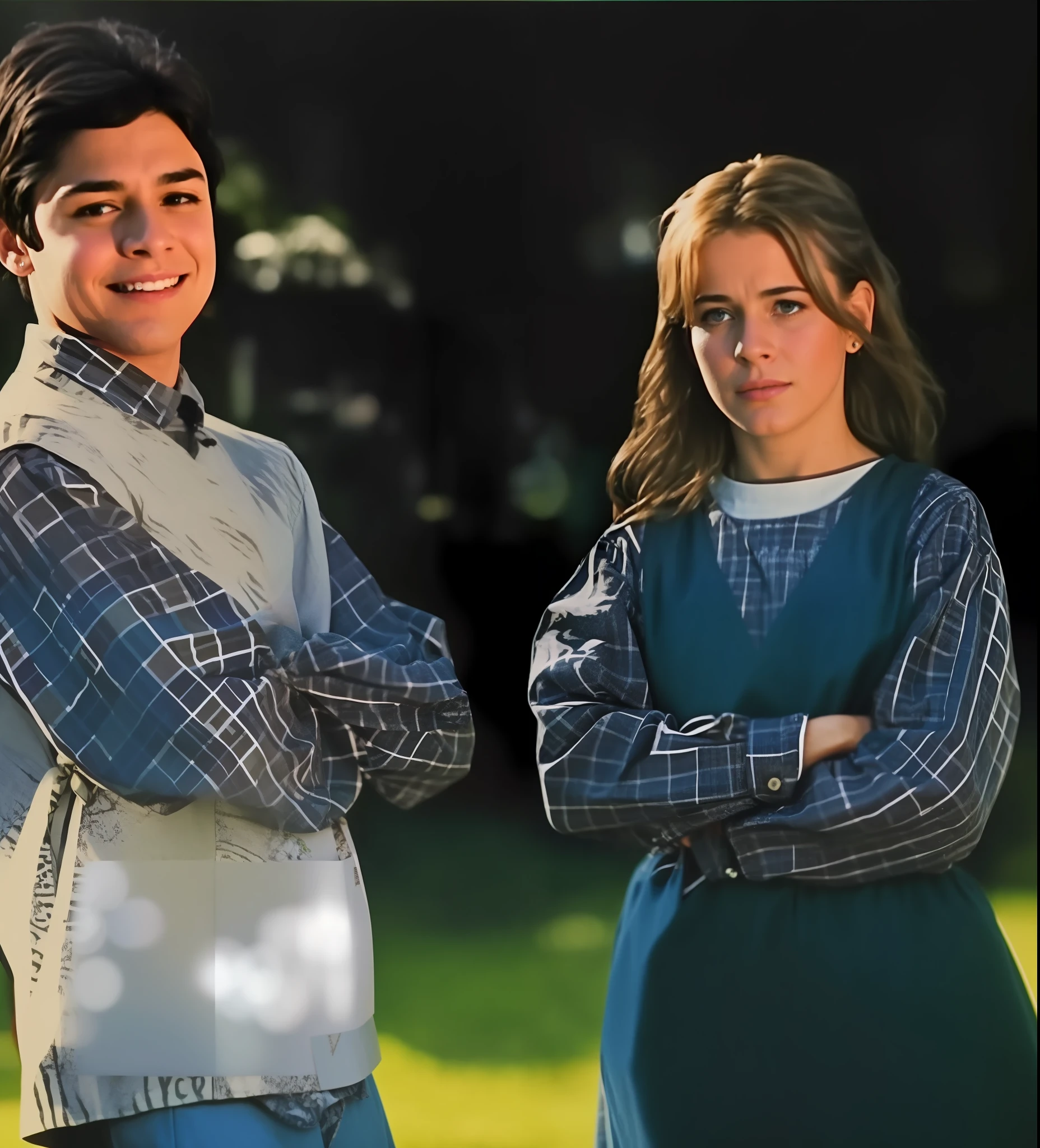 imagem de um casal de pessoas ao lado uma da outra, 1 9 8 0 s catalogue photo, 1 9 8 9 filme ainda, 1 9 8 0 s filme ainda, roupas no estilo 1 9 9 0, Moda dos anos 1990, 8 0 s filme ainda, filme de alta qualidade ainda, VHS ScreenCap