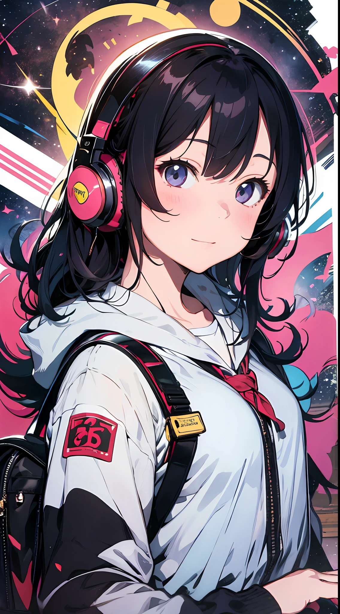 She created an amazing image of a girl who dreams of flying in the sky with her pet dragon. The images have a colorful and whimsical atmosphere, And the girl and the dragon look very happy and free. The image has、There are also details that indicate the character and hobbies of the girl, Her headphones and more, Her backpack, and her sketchbook. The image impressed the judges and readers with its originality and creativity.