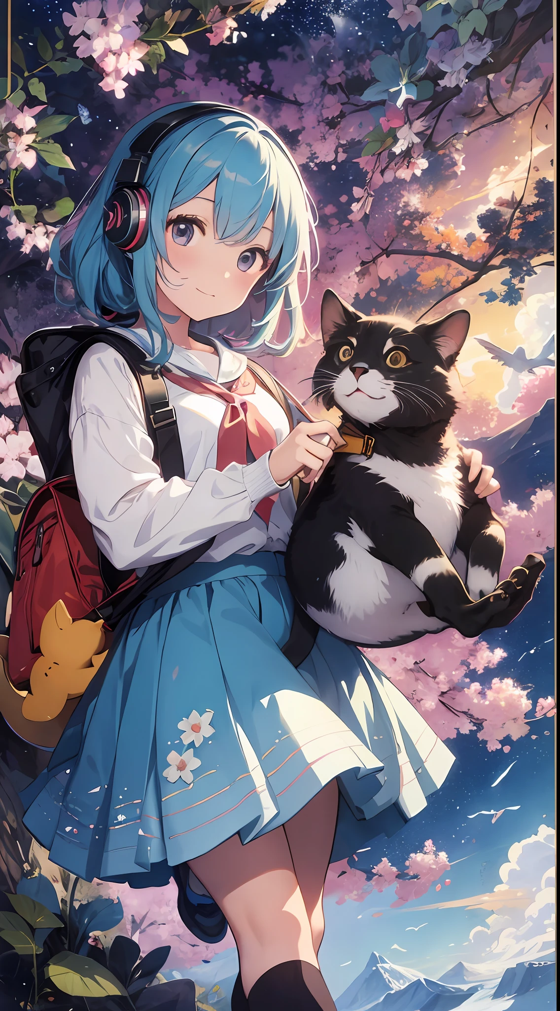 She created an amazing image of a girl who dreams of flying in the sky with her pet dragon. The images have a colorful and whimsical atmosphere, And the girl and the dragon look very happy and free. The image has、There are also details that indicate the character and hobbies of the girl, Her headphones and more, Her backpack, and her sketchbook. The image impressed the judges and readers with its originality and creativity.