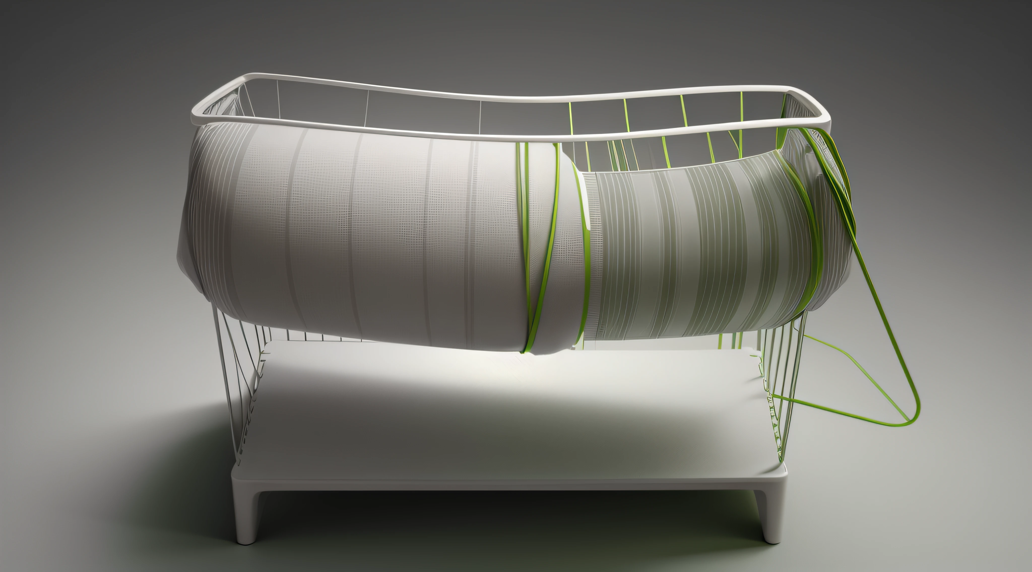 The base color is gray and white,Green wireframe,Simple,abstracted --auto