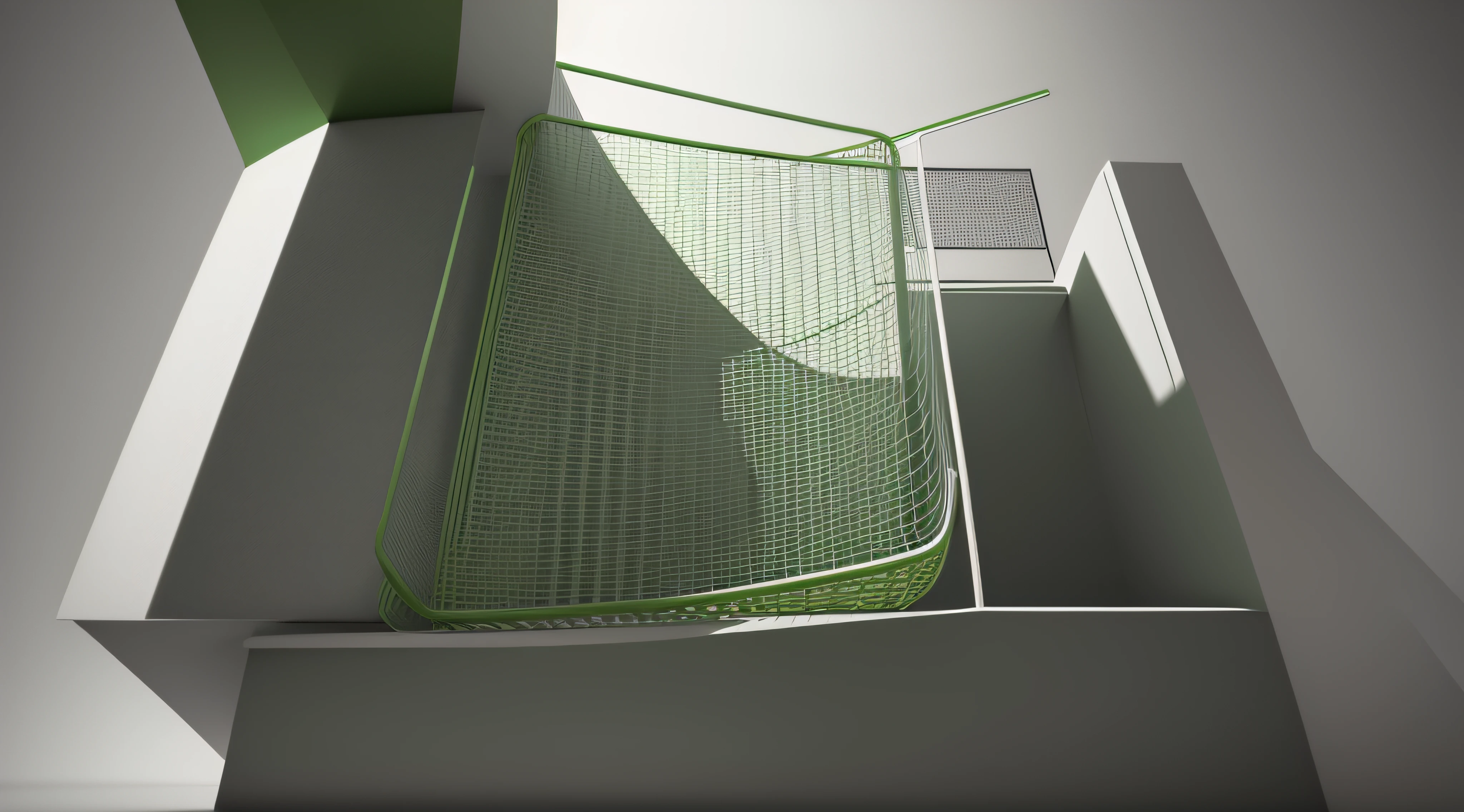 The base color is gray and white,Green wireframe,Simple,abstracted --auto