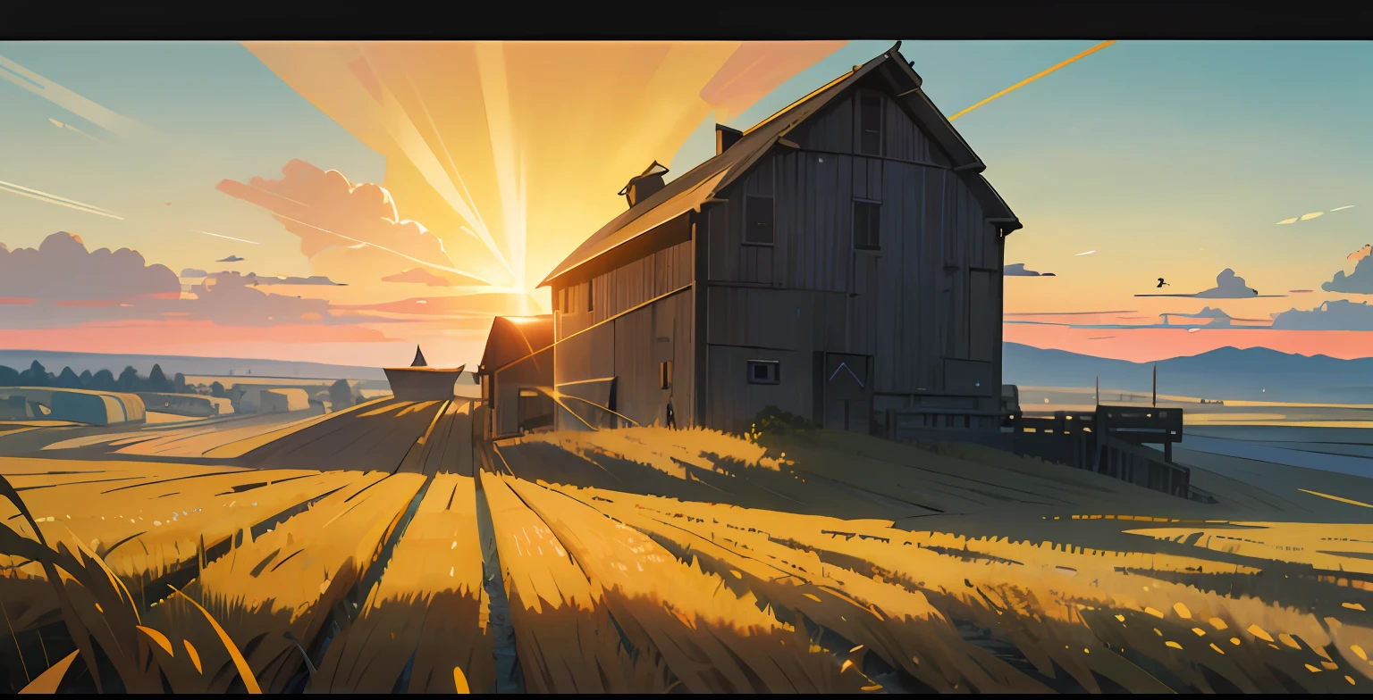 wheat field、kinginyellow、夏天、ventania、Wheat、Skysky、rays of sunshine、farm land、rustic、Tano、k hd,Ray traching,SENSE OF CINEMA, --auto