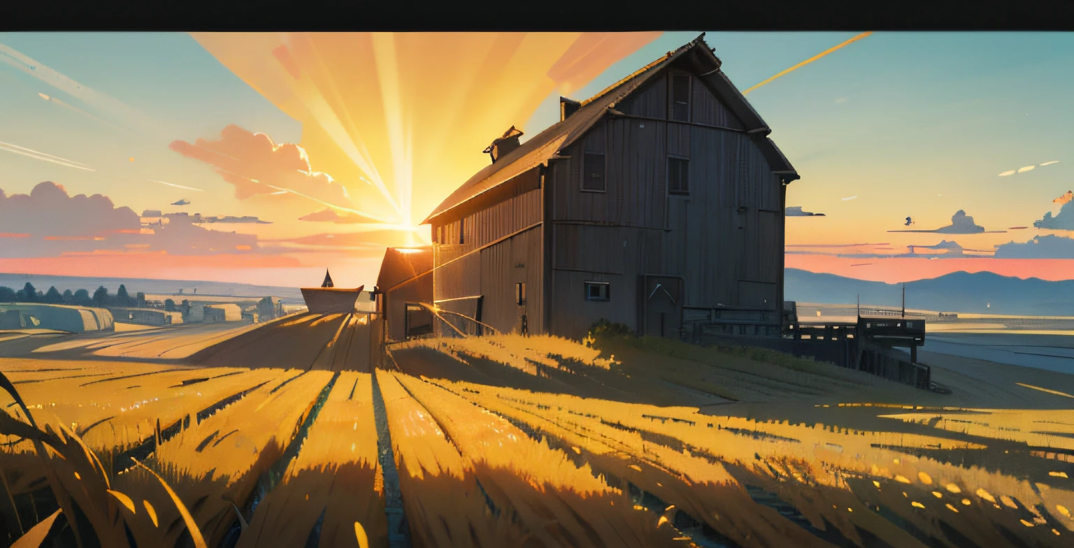 wheat field、kinginyellow、夏天、ventania、Wheat、Skysky、rays of sunshine、farm land、rustic、Tano、k hd，Ray traching，SENSE OF CINEMA， --auto