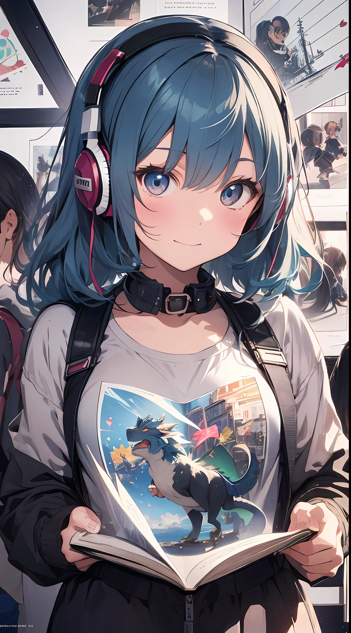 She created an amazing image of a girl who dreams of flying in the sky with her pet dragon. The images have a colorful and whimsical atmosphere, And the girl and the dragon look very happy and free. The image has、There are also details that indicate the character and hobbies of the girl, Her headphones and more, Her backpack, and her sketchbook. The image impressed the judges and readers with its originality and creativity.