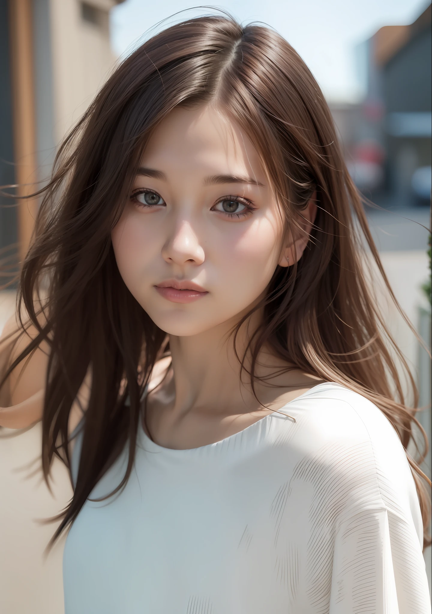 (Wallpapers in Ultra Definition CG Unified 8K), (masterpiece), (Top image quality), (ultra-definition), (Best Illustration), (Best Shadow), 超A high resolution, (Photorealsitic:1.4)、She is naked and beautiful、Eta、She wears only one shirt with an open front、((No panties、((female pubic-hair))、No bra))、 ((The only big shirt she wore over her naked body was unbuttoned., And a strong wind was blowing from the front of her body)), , 鎖骨, (small tits:1.2), small nipple, (The long-haired:1.2), lightsmile, Full Body Display, makeup、Beautiful mature college girl、Photorealsitic、masterpiece、Realistic、Realism、photorealisim、High contrast、Artstation 8K、HD Trending Photorealistic Digital Art HD High Definition Detailed Realistic、More skin texture, ultra-detailliert, realistic skin textures,, top-quality, 超A high resolution, (Photorealsitic:1.4),hight resolution, detaileds, Raw photo, Lee-Jeffries Nikon D850 Film Stock Photo 4 Kodak Portra 400 Camera F1.6 lenses Rich colors Ultra-realistic Vivid textures Dramatic lighting ,fullllbody、pretty embarrassing、Raw photography、top-quality、 超A high resolution、Beautiful face in every detail、Realistic human skin、Gentle expression、Shot from the front、Full Extent、length hair、Photorealsitic、Cute Schoolgirl、1人、独奏、Fluid movement、Ponytail fluttering in the wind、、细致背景、Modern metropolis、Glamorous body、Bewitching look、Big shirt fluttering in the wind、perfect expression、Full Extent、Full Extent、Clean bare feet、Cute barefoot