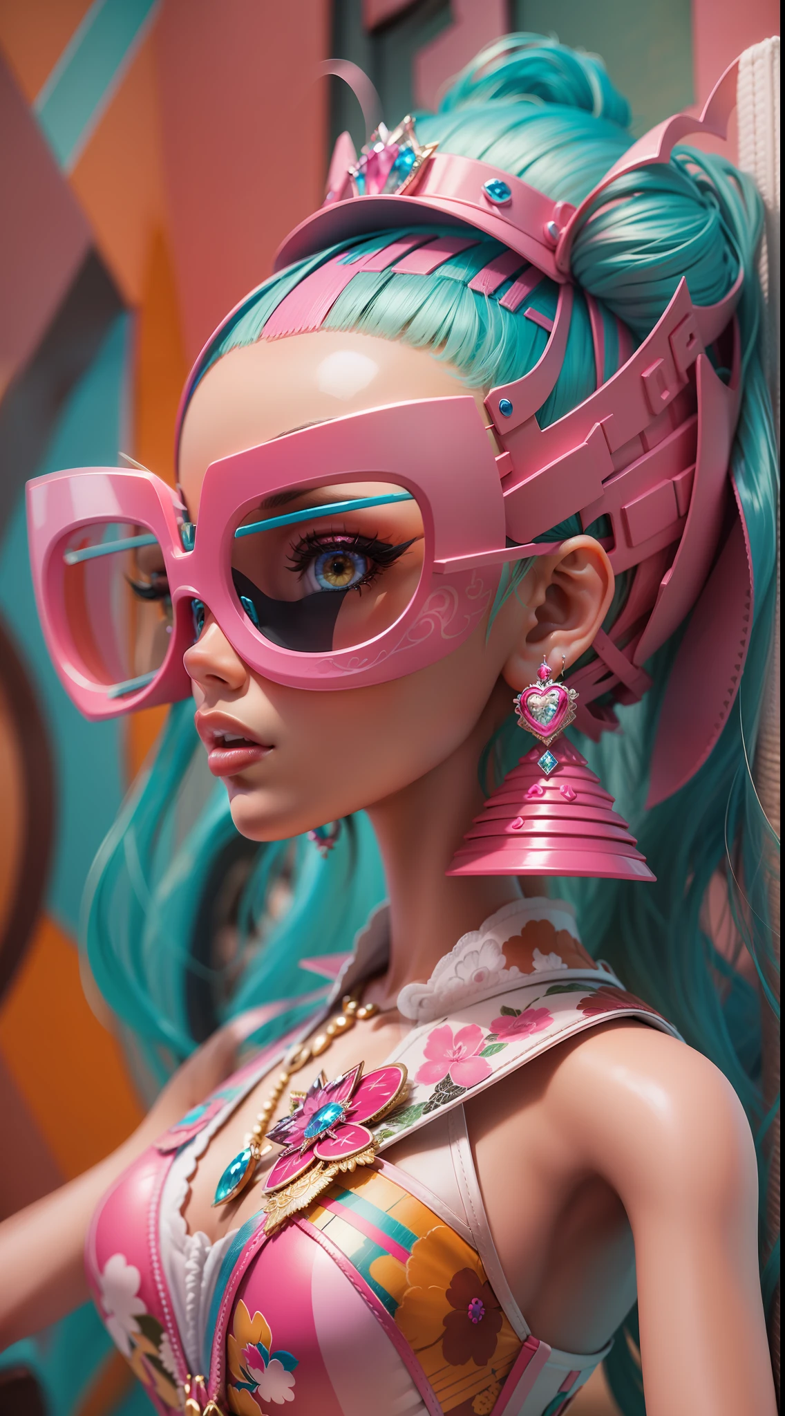 Create a jaw-dropping 3D masterpiece featuring the iconic BARBIE, highlighting intricat and vivid colors