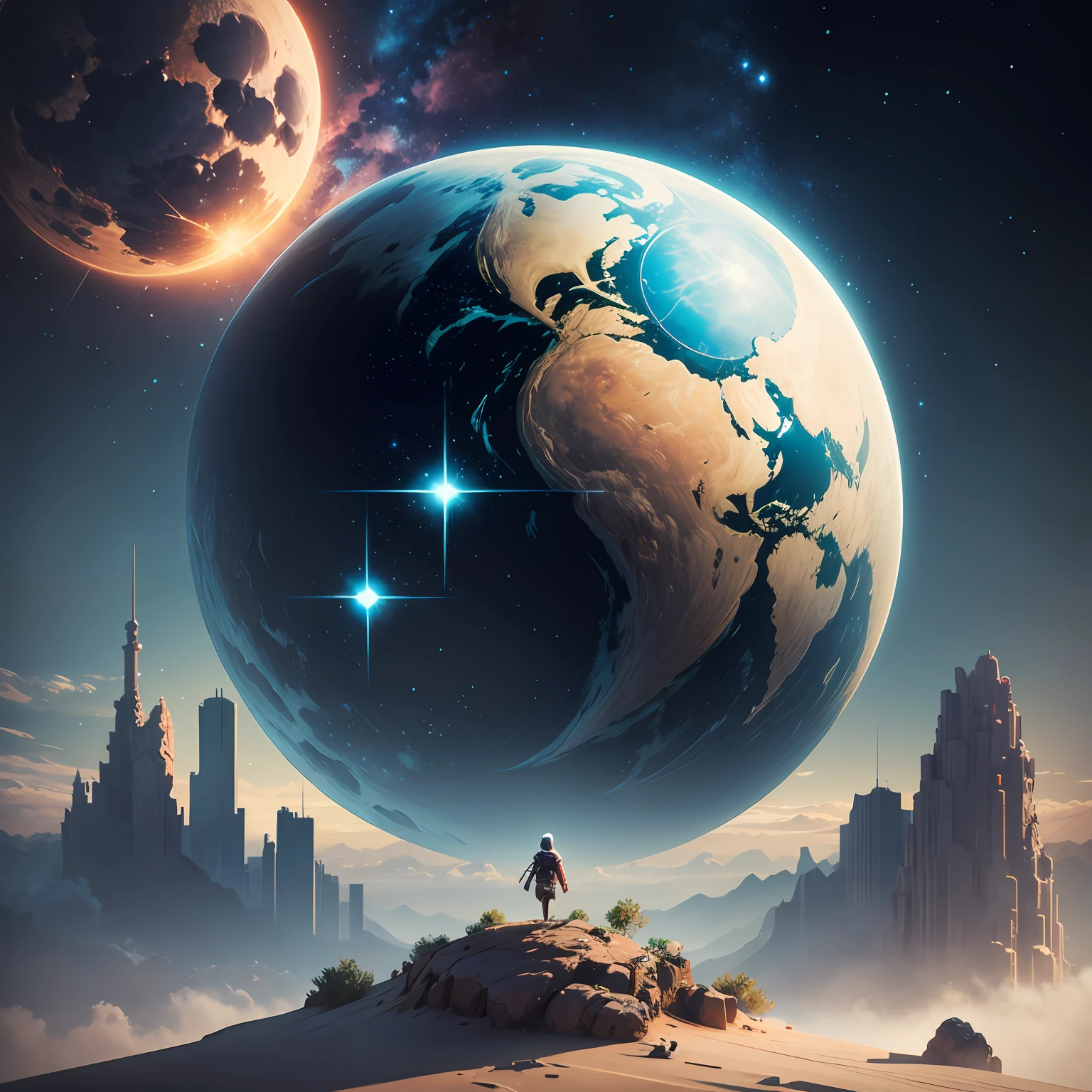 a concept art, pixel art, star with human part, pixel art game, realistic, beautiful --auto