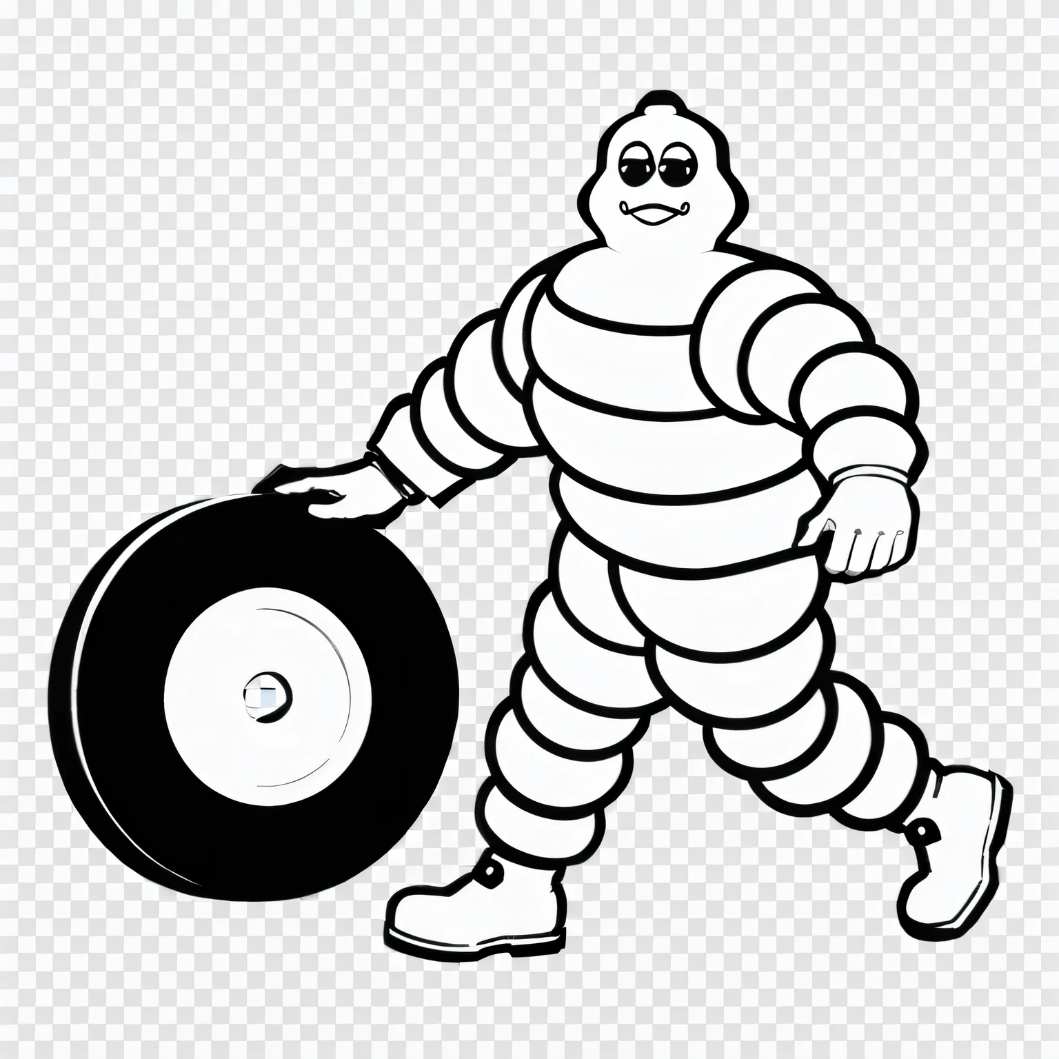Boneco michelin brincando com pneus --auto