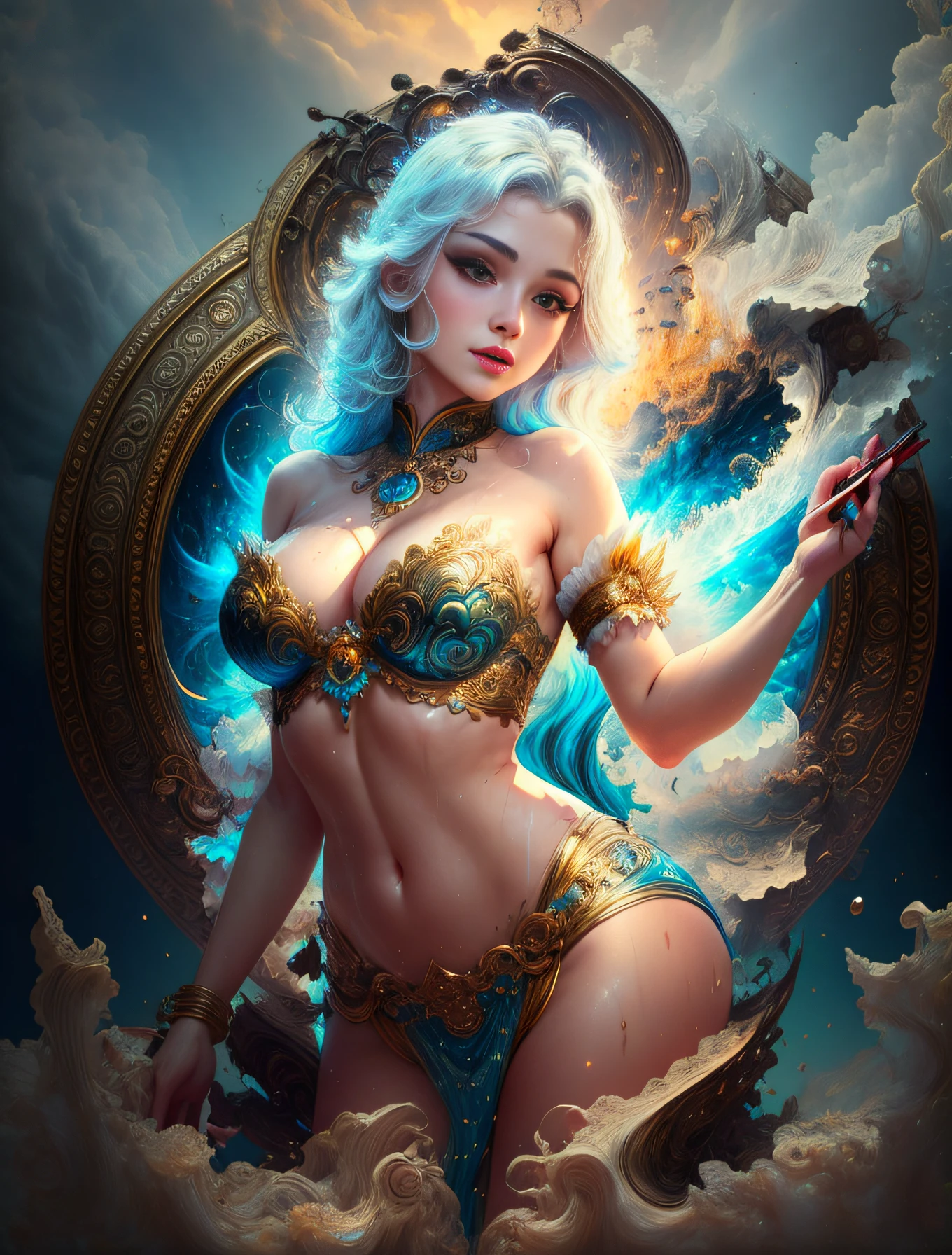 face by tom bagshaw art station,, Moon Goddess, Full Length Figure, Contemptuous Gaze, Detailed Face, (Naked: 1.4), (See-Through Lingerie: 1.3), Gold Decoration, Black Plain Background,beautiful caucasian girl close-up, body in dynamic movement, oil, digital art, splash, full body,art by Sakimichan,oriental mandala tattoo, fractal background, silver and gold and bronze spirit,floating antique clock, lamp ancient, splash,seductive pose, visible pubic hair, breasts visible,full body,beautiful European Caucasian Girl, Beauty, sexy, bare breast, cleavage, bare legs, see-through, standing, hanfu, wet, clear, realistic, highest detail, dragon pattern, phoenix, sacred, holy, golden mountains, heavenly palace, countless palaces, clouds, golden light, golden lotus, (tianchi bath), view of pubic hair,splash, full body,art by Sakimichan,slight smile,plash,seductive pose, visible pubic hair, breasts visible,full body,Transparent clothing, slight smile,Jean-Baptiste Monge style, bright, beautiful , splash, Glittering , cute and adorable, filigree, , rim lighting, lights, extremely , magic, surreal, fantasy, digital art, , wlop, artgerm and james jean,floating antique clock, lamp ancient, splash,floating antique clock,face by tom bagshaw art station,, The perfect masterpiece,Highest quality,Perfect artwork,8K, Upper Body Lens,front portrait,Delicate face,Watching the audience, beautifuGirl,Magical transparent eyes,white hair,Red background, Digital Art,plane illustrations,colorful illustration,minimalist style,anime cartoon style,face by tom bagshaw art station, view of pubic hair,Goddess maiden, gorgeous, splashing, flame, flowing pen and ink,full female body, beautiful caucasian girl close-up, body in dynamic movement,fluid, 3d fractals, light particles, spirit ink, smooth, shimmery, dreamy glow, 16k, sf, complex art masterpiece, Transparent clothing, slight smile,, open legs, view of pubic hair, 1 sexy girl in transparent forest clothes,exposed breasts, open transparent t-shir