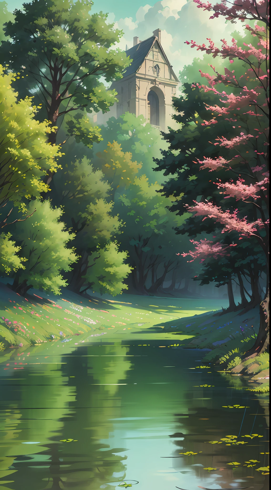 uma pequena cidade cercada por uma densa floresta, bonita, tranquila, misteriosa, sinistra, chuvosa. --auto --s2