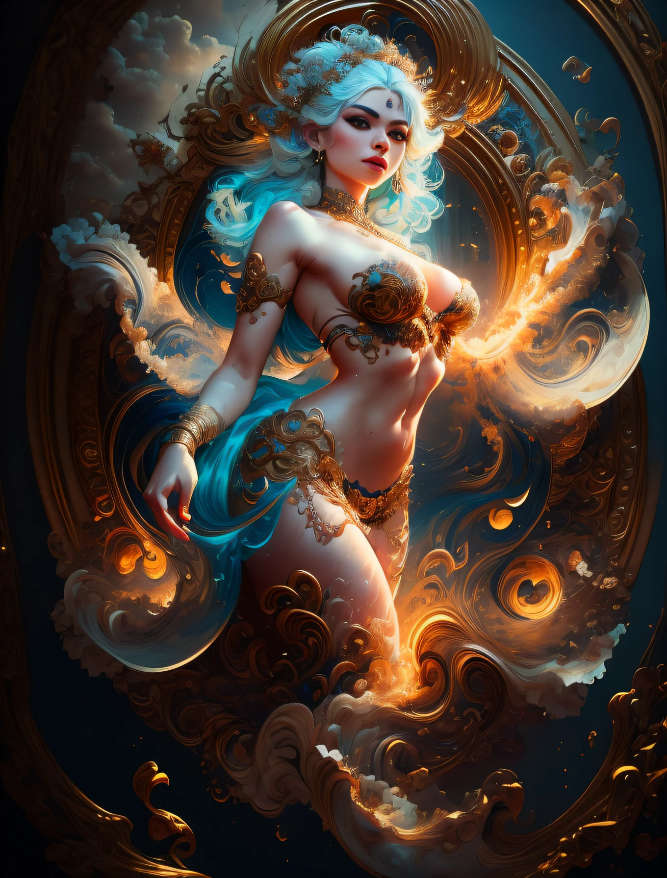 face by tom bagshaw art station,, Moon Goddess, Full Length Figure, Contemptuous Gaze, Detailed Face, (Naked: 1.4), (See-Through Lingerie: 1.3), Gold Decoration, Black Plain Background,beautiful caucasian girl close-up, body in dynamic movement, oil, digital art, splash, full body,art by Sakimichan,oriental mandala tattoo, fractal background, silver and gold and bronze spirit,floating antique clock, lamp ancient, splash,seductive pose, visible pubic hair, breasts visible,full body,beautiful European Caucasian Girl, Beauty, sexy, bare breast, cleavage, bare legs, see-through, standing, hanfu, wet, clear, realistic, highest detail, dragon pattern, phoenix, sacred, holy, golden mountains, heavenly palace, countless palaces, clouds, golden light, golden lotus, (tianchi bath), view of pubic hair,splash, full body,art by Sakimichan,slight smile,plash,seductive pose, visible pubic hair, breasts visible,full body,Transparent clothing, slight smile,Jean-Baptiste Monge style, bright, beautiful , splash, Glittering , cute and adorable, filigree, , rim lighting, lights, extremely , magic, surreal, fantasy, digital art, , wlop, artgerm and james jean,floating antique clock, lamp ancient, splash,floating antique clock,face by tom bagshaw art station,, The perfect masterpiece,Highest quality,Perfect artwork,8K, Upper Body Lens,front portrait,Delicate face,Watching the audience, beautifuGirl,Magical transparent eyes,white hair,Red background, Digital Art,plane illustrations,colorful illustration,minimalist style,anime cartoon style,face by tom bagshaw art station, view of pubic hair,Goddess maiden, gorgeous, splashing, flame, flowing pen and ink,full female body, beautiful caucasian girl close-up, body in dynamic movement,fluid, 3d fractals, light particles, spirit ink, smooth, shimmery, dreamy glow, 16k, sf, complex art masterpiece, Transparent clothing, slight smile,, open legs, view of pubic hair, 1 sexy girl in transparent forest clothes,exposed breasts, open transparent t-shir