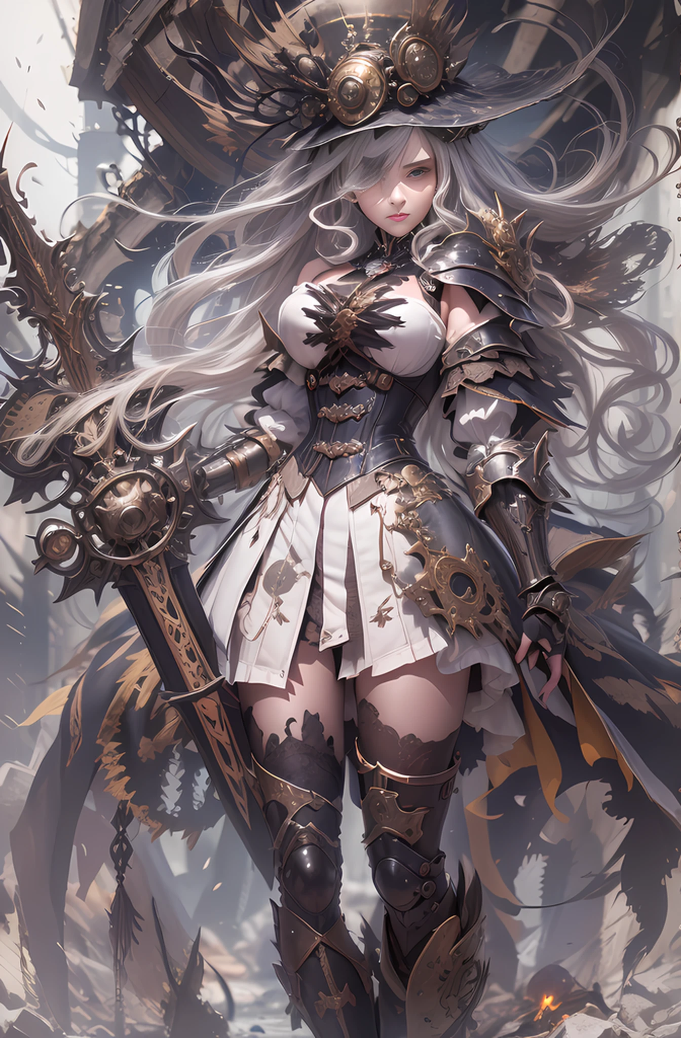 anime - style image of a woman with a sword and armor, Kushatt Krenz Key Art Women, Guweiz on ArtStation Pixiv, by Yang J, Armor Girl, Anime fantasy illustration, chengwei pan on artstation, Anime fantasy artwork, Guweiz in Pixiv ArtStation, of a beautiful female knight, epic exquisite character art