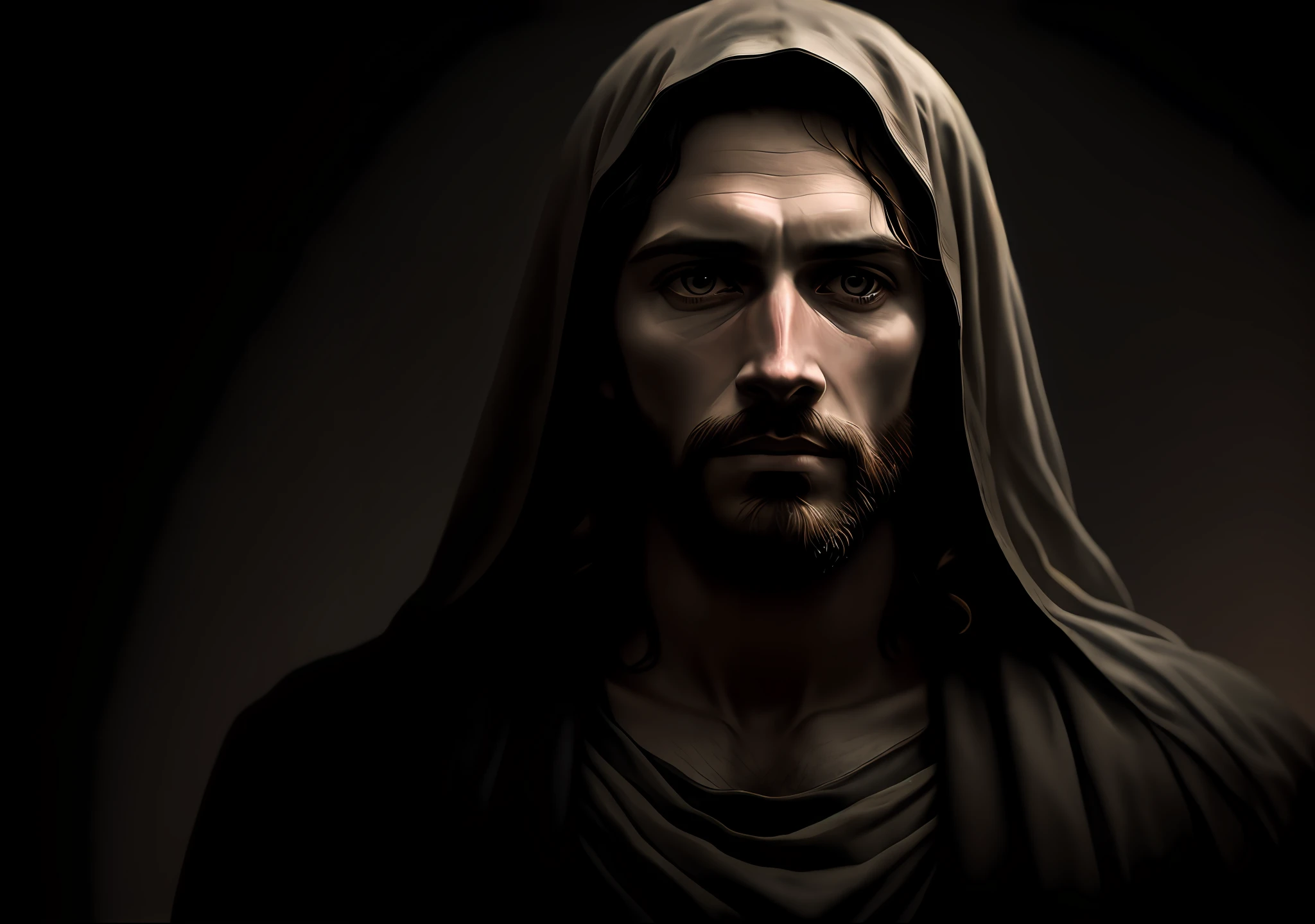 JESUS CHRIST DARK PHOTO: realistic epic, soft cinematic portrait, adobe lightroom, photographic lab, highly detailed, faded, (neutral colors: 1.2), (hdr: 1.4) , (soft colors:1.2), hyperdetailed, (artstation:1.4), cinematic, warm lights, dramatic light, (intricate details:1.1), complex background, (rutkowski:0.66), (blue and orange:0.4)