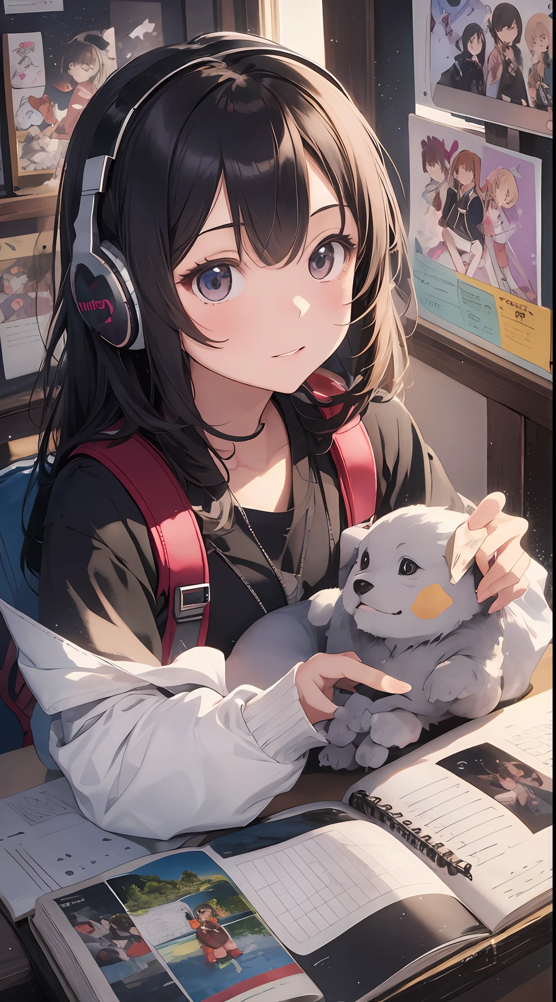 She created an amazing image of a girl who dreams of flying in the sky with her pet dragon. The images have a colorful and whimsical atmosphere, And the girl and the dragon look very happy and free. The image has、There are also details that indicate the character and hobbies of the girl, Her headphones and more, Her backpack, and her sketchbook. The image impressed the judges and readers with its originality and creativity.