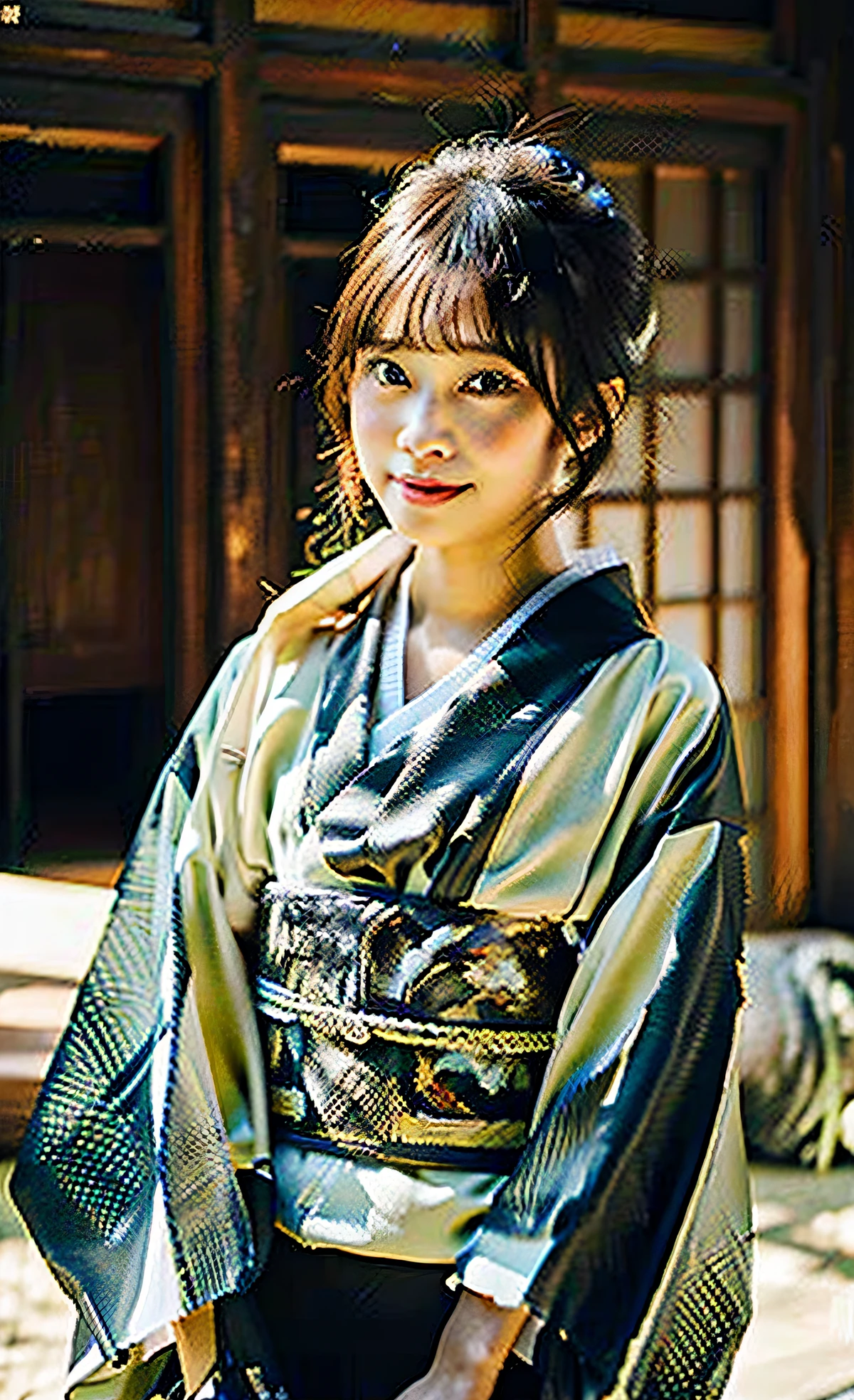 NIKON ,8K,超A high resolution ,(photographrealistic: 1.1) ,Detailed face ,Beautuful Women ,kimono ,(tits out:1.1) ,a baby face ,Erotic face ,longshot ,