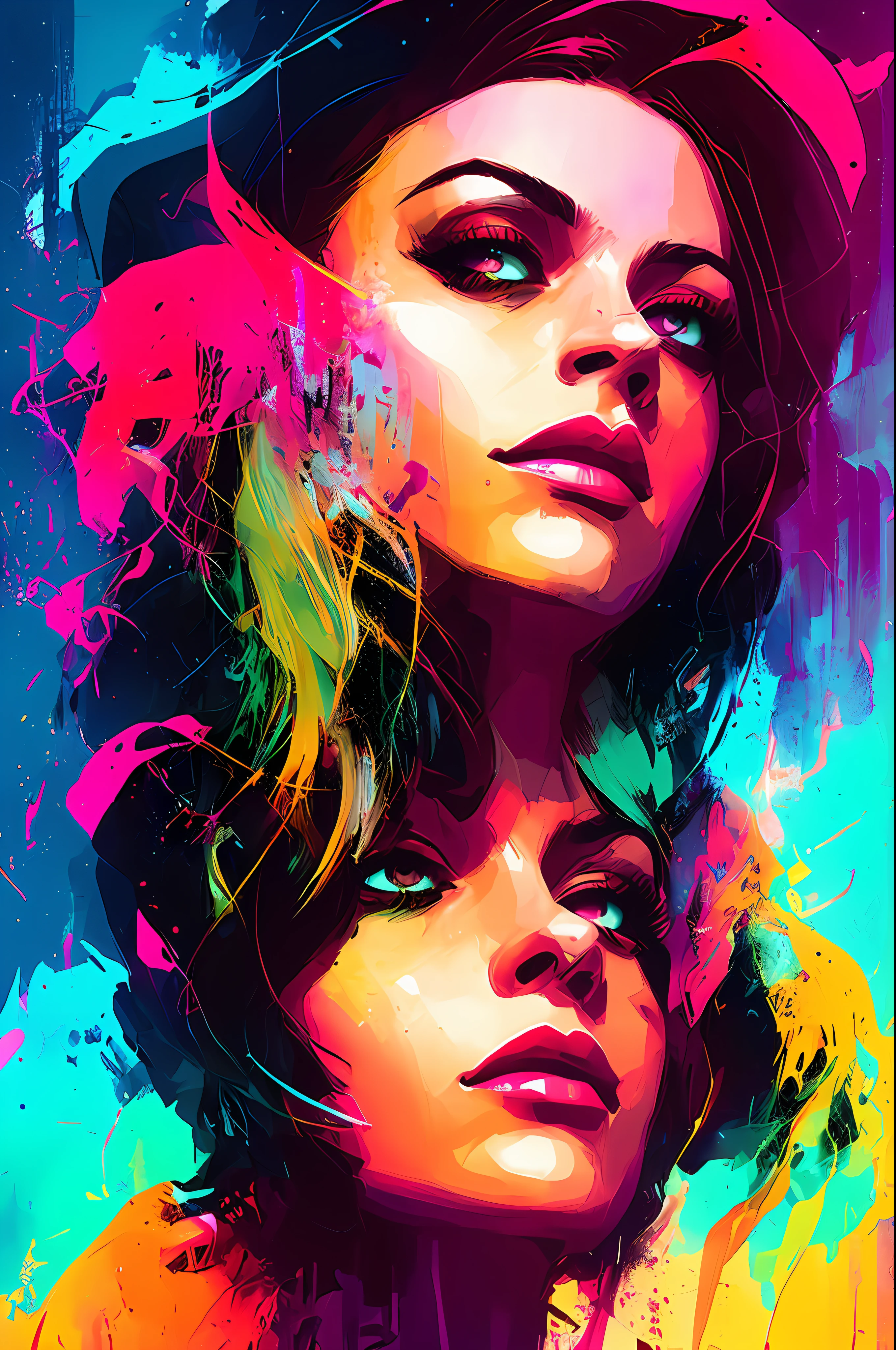 portait beautiful woman dancing, neon lights, sexy, sensual,, snthwve style nvinkpunk, by jeremy mann, by sandra chevrier, by dave mckean and richard avedon and maciej kuciara, punk rock, tank girl, high detailed, 4k, RTX