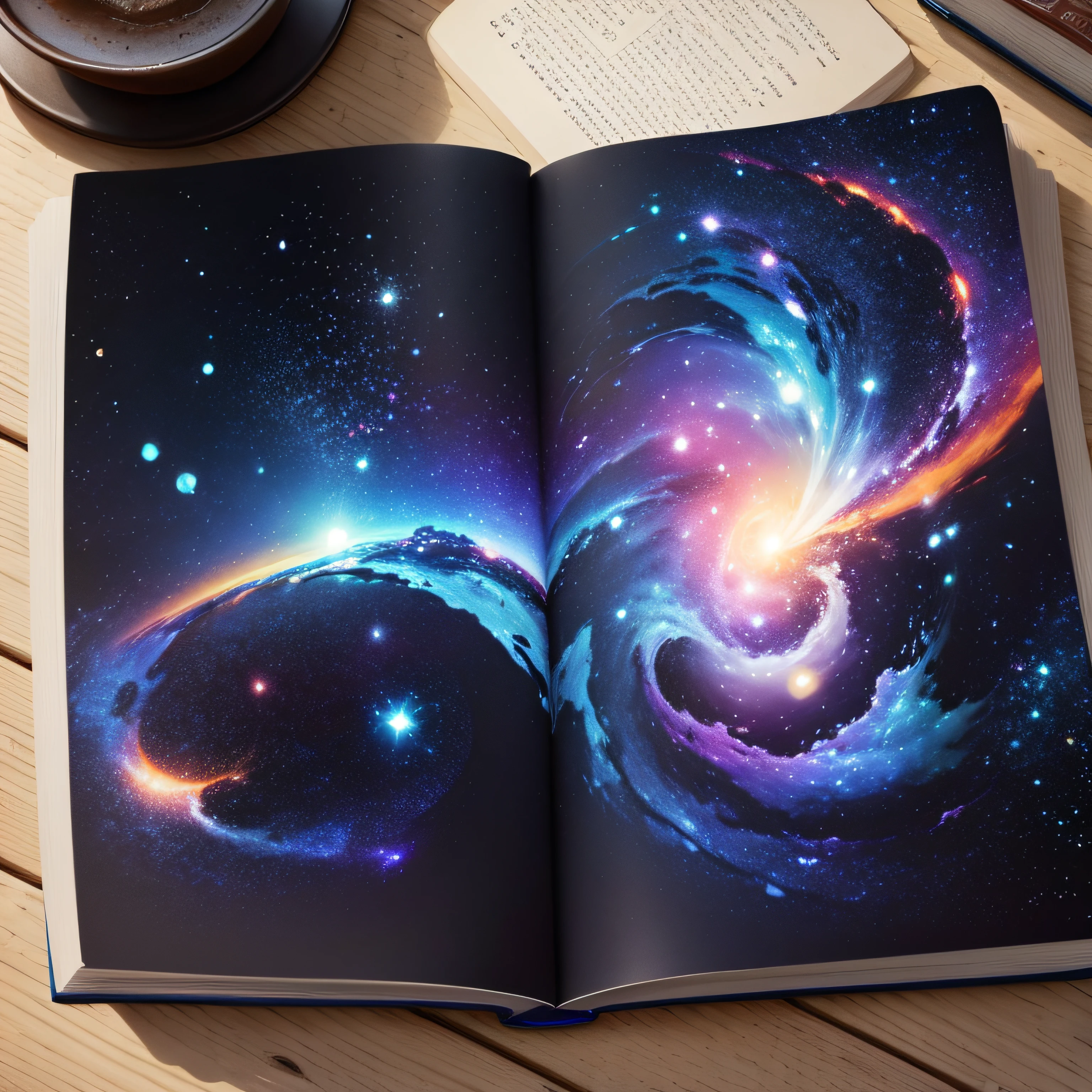 galaxy on the sheets of a book --auto