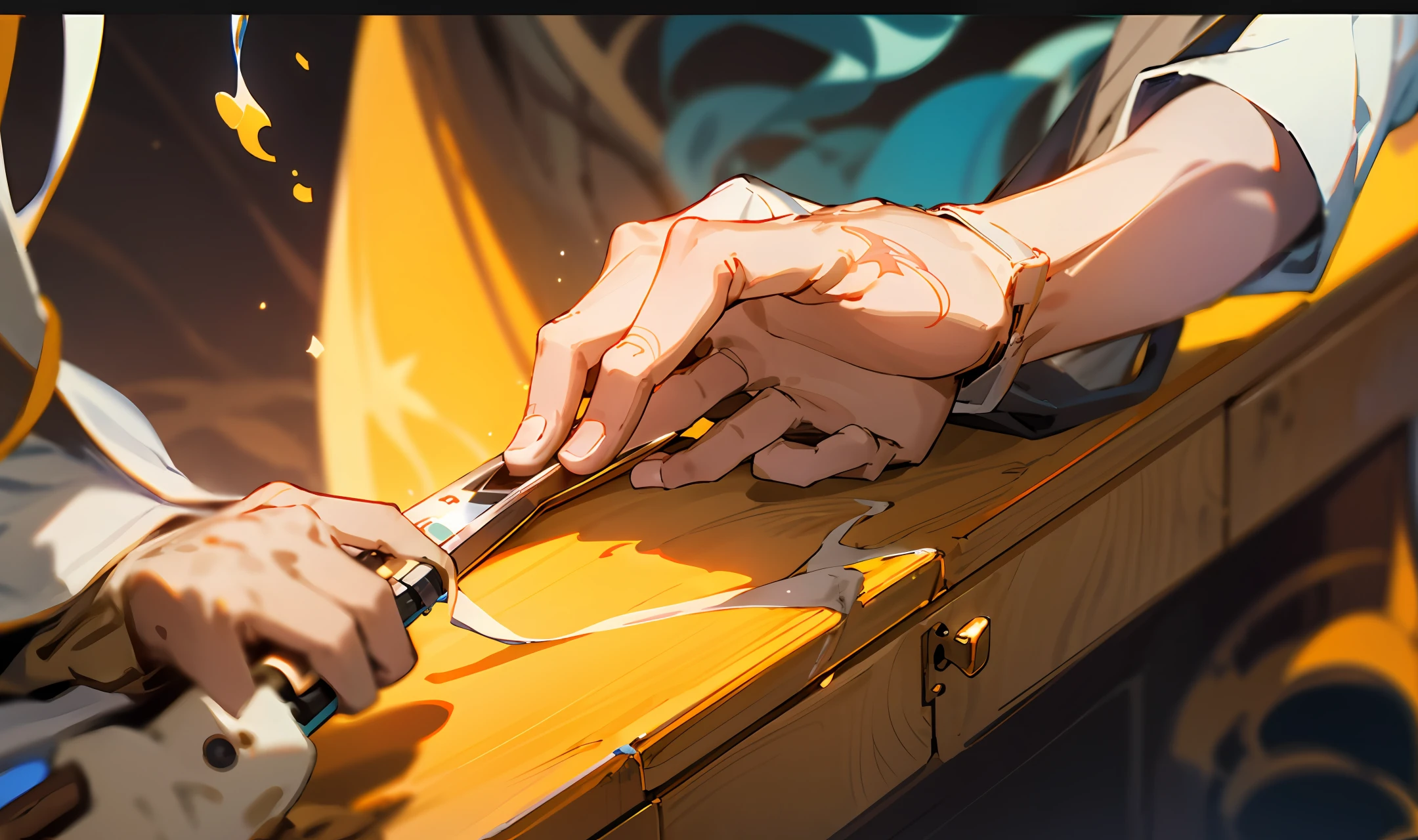 Hand clicking buy button