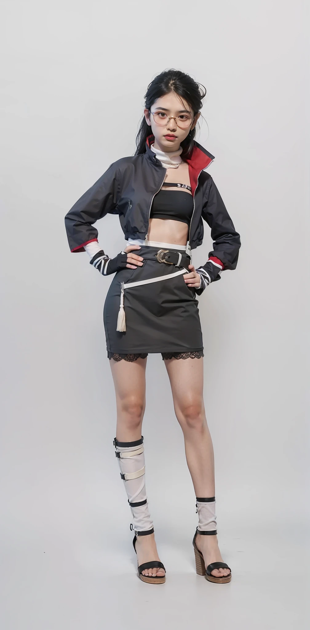 Sarada, Wearing red, photorealistic, masterpiece, best quality