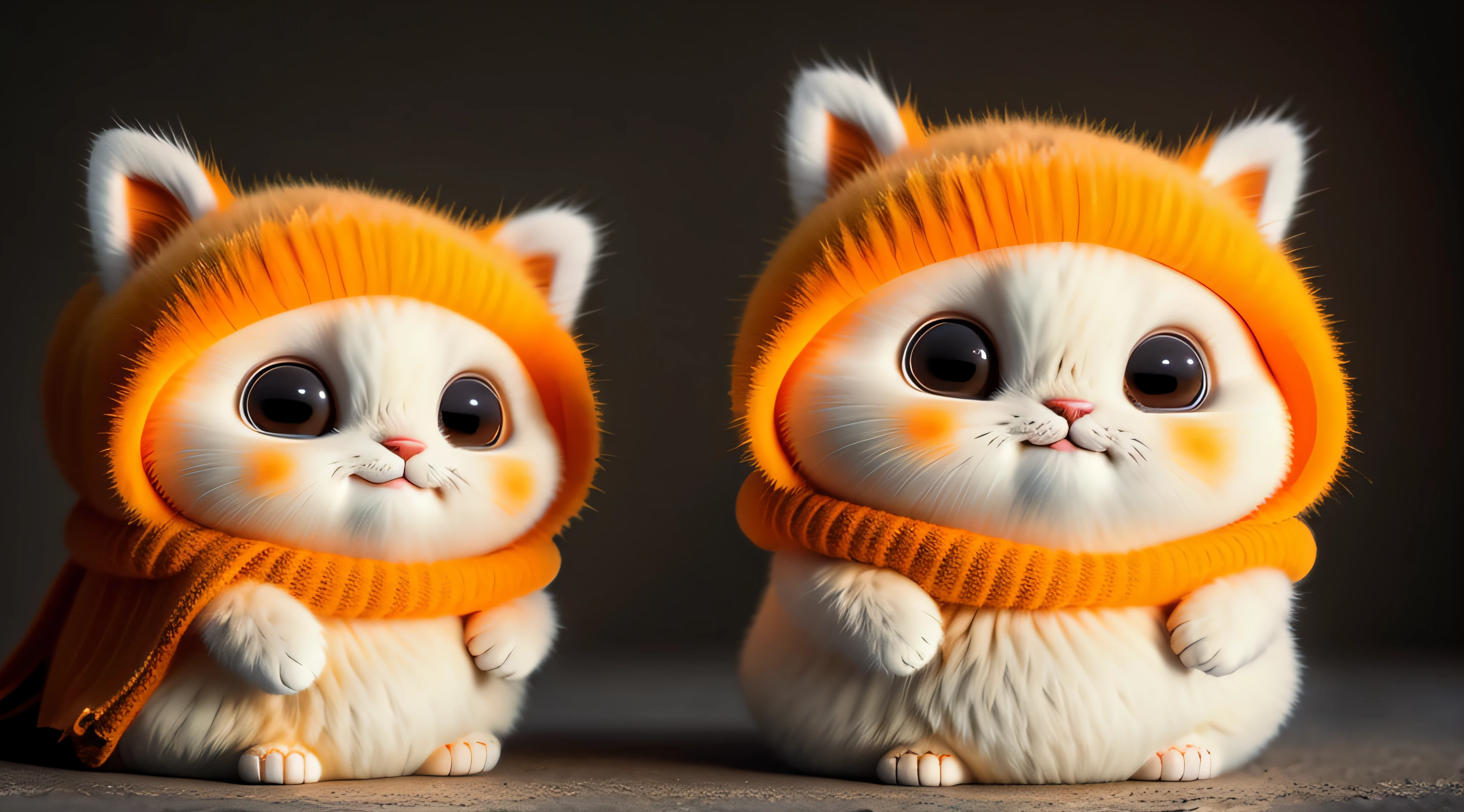 cat, orange, fat, garfield, no_humans, depth of field, disney style, DARK_Glam, wearing DRK_Glam, deep shadow, (dark: 1.4), (8k, RAW photo, best quality, masterpiece: 1.2), big expression happy with mouth
