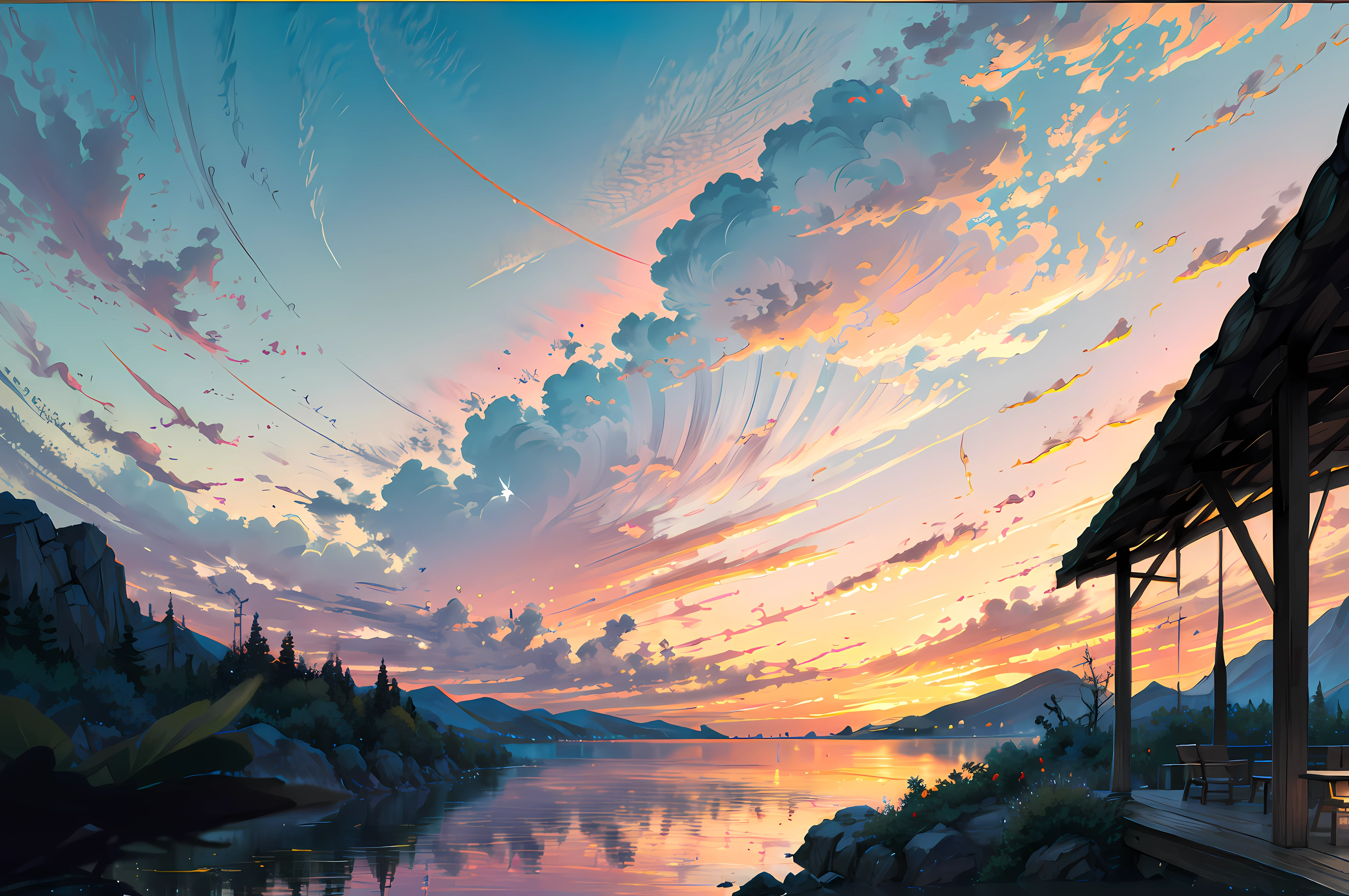 cocktailworld, no humans, scenery, summer, sky, cloud, blurry background,
masterpiece, best quality, ultra detail,