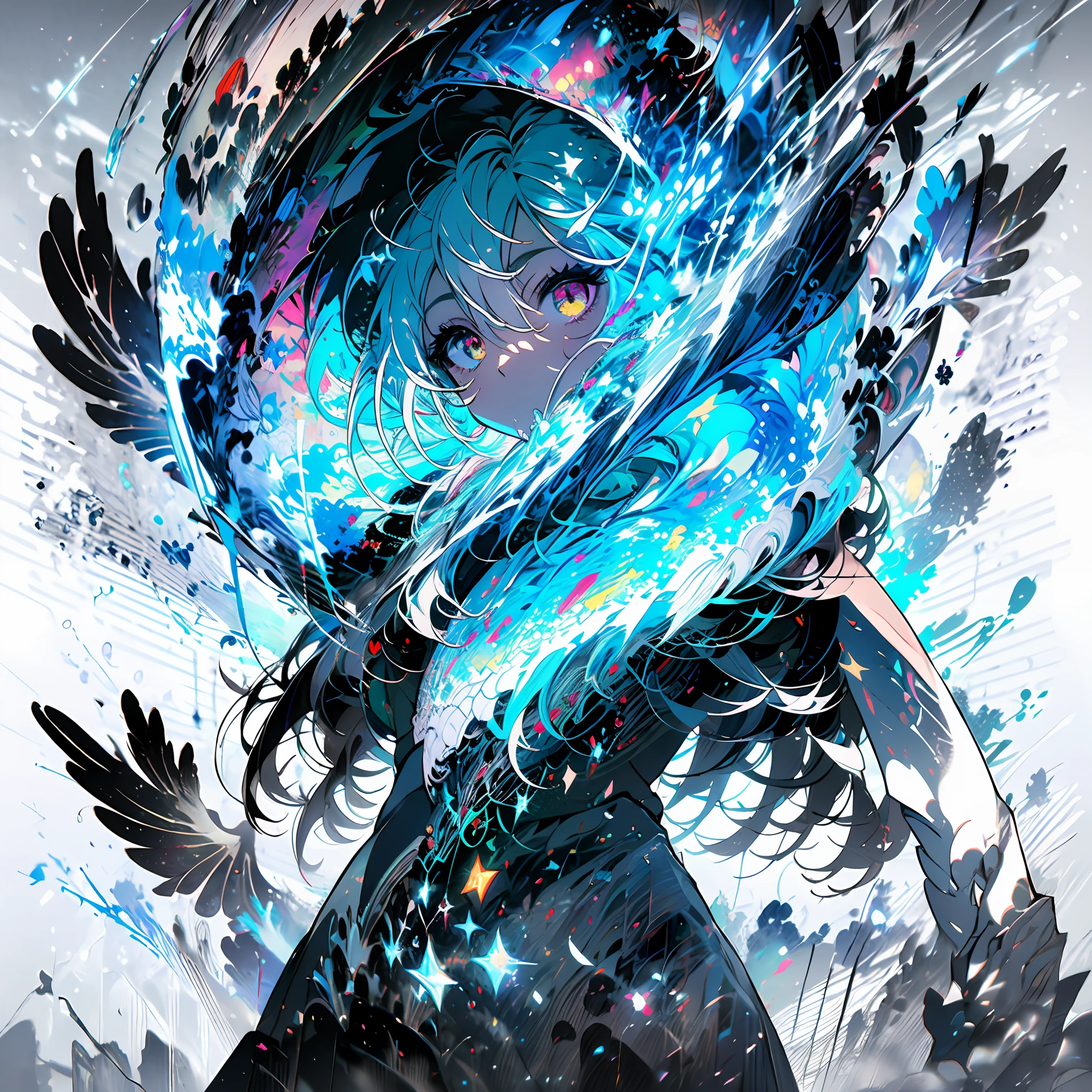 (absurdres, highres, ultra detailed),(Masterpiece, best quality:1.2),1man,solo, power of time,white hair,red and purple eye's,crack in reality,time of cronos, wearing a white outfit, mythical power's, fantasy